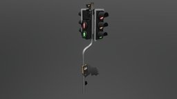 UK Pelican Crossing Traffic Lights (Curved)