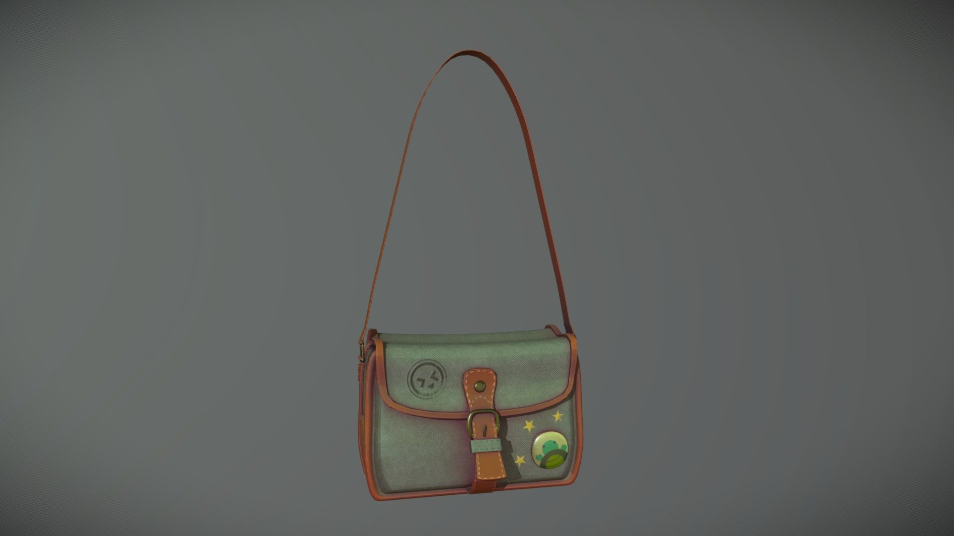 Turtley cool messenger bag 3d model