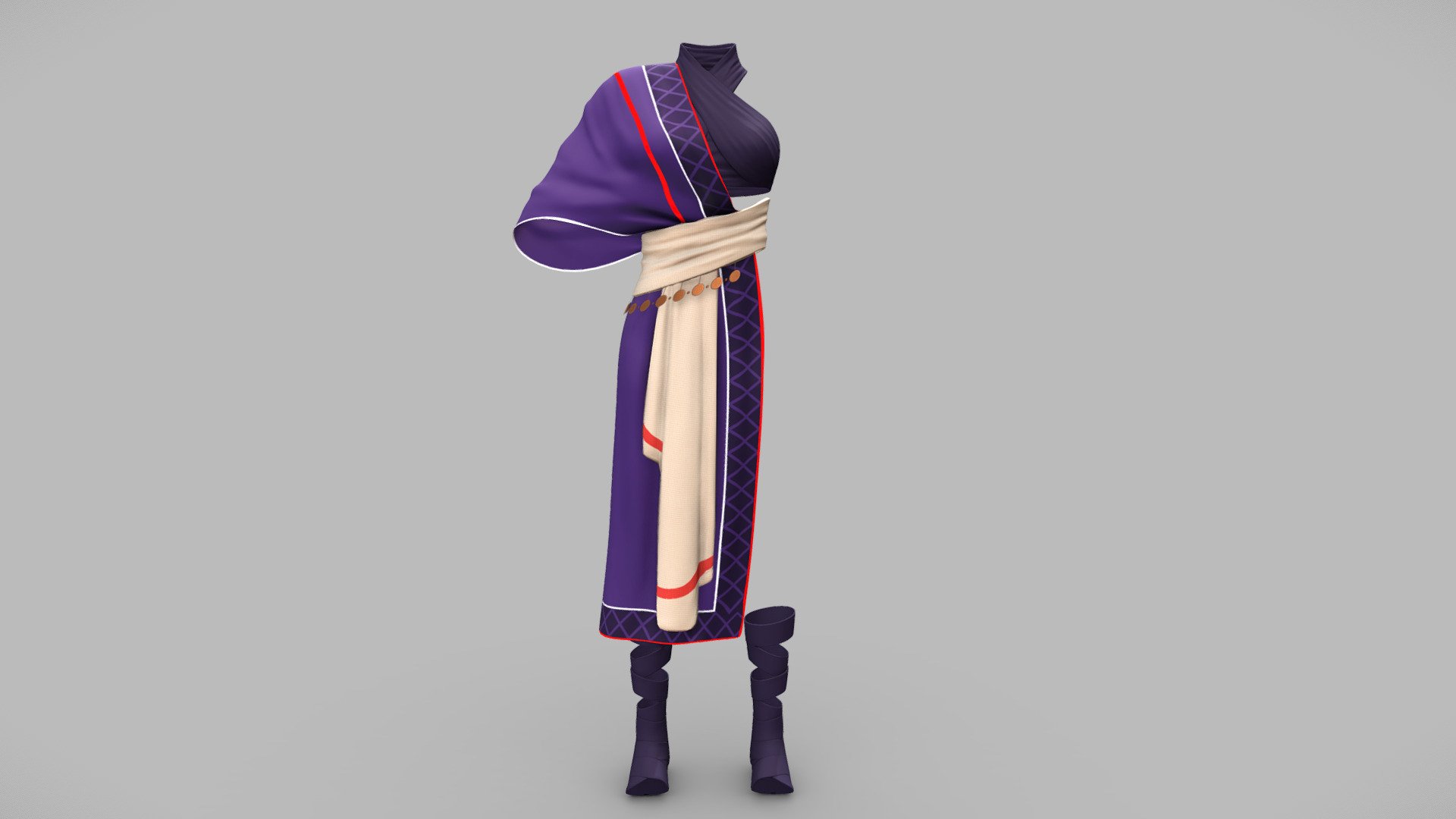 Female Tribal Fantasy Outfit 3d model