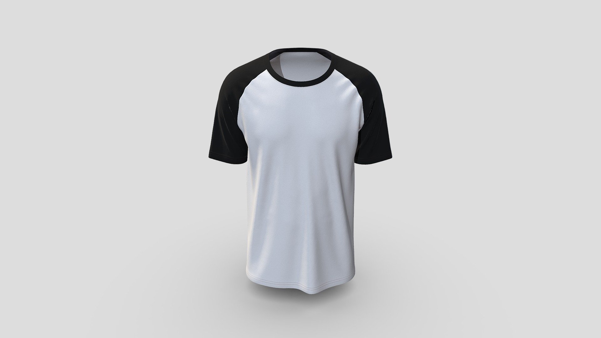 Raglan Sleeve Round Neck T- Shirts Design 3d model