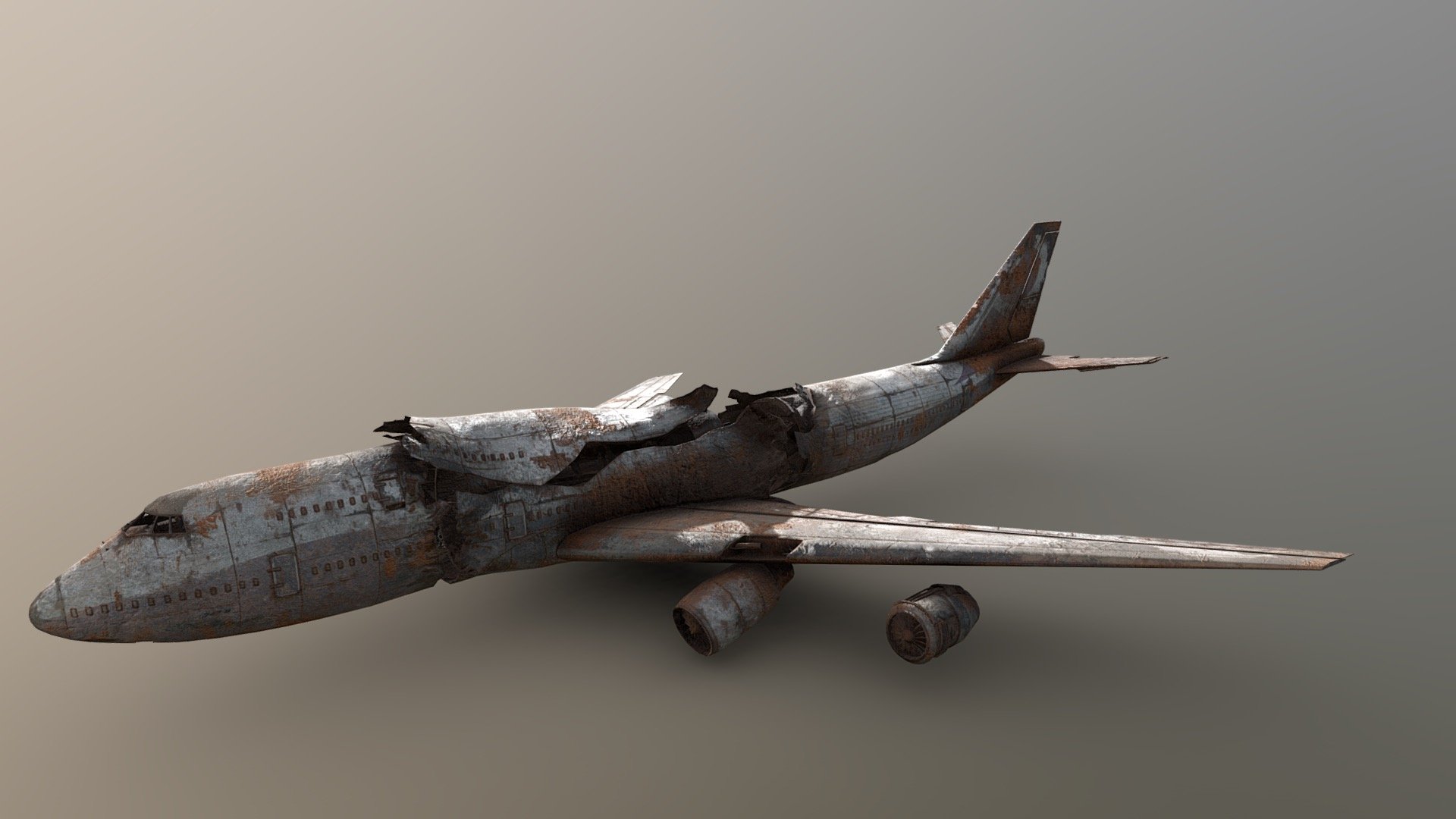 Boeing 747 Wreckage 3d model