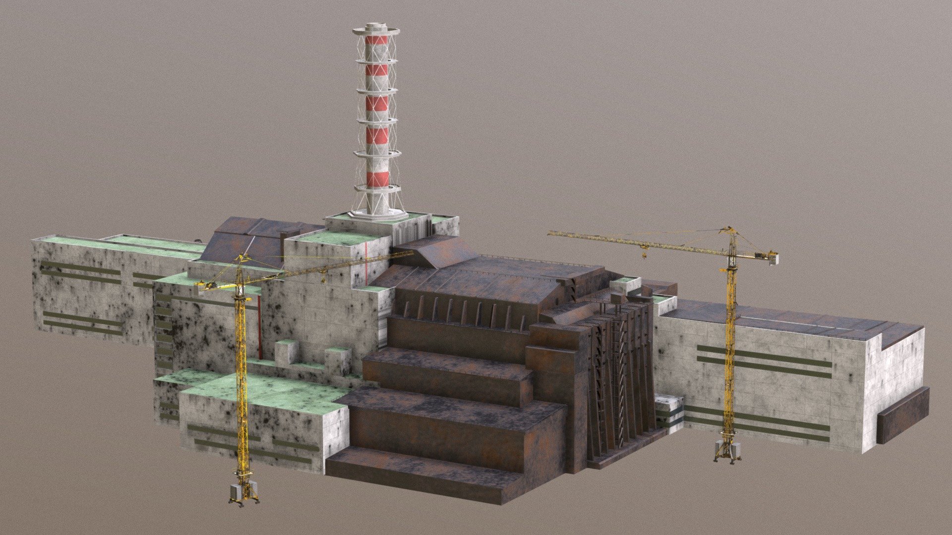 Chernobyl Nuclear Power Plant 3. and 4. sarkofag 3d model