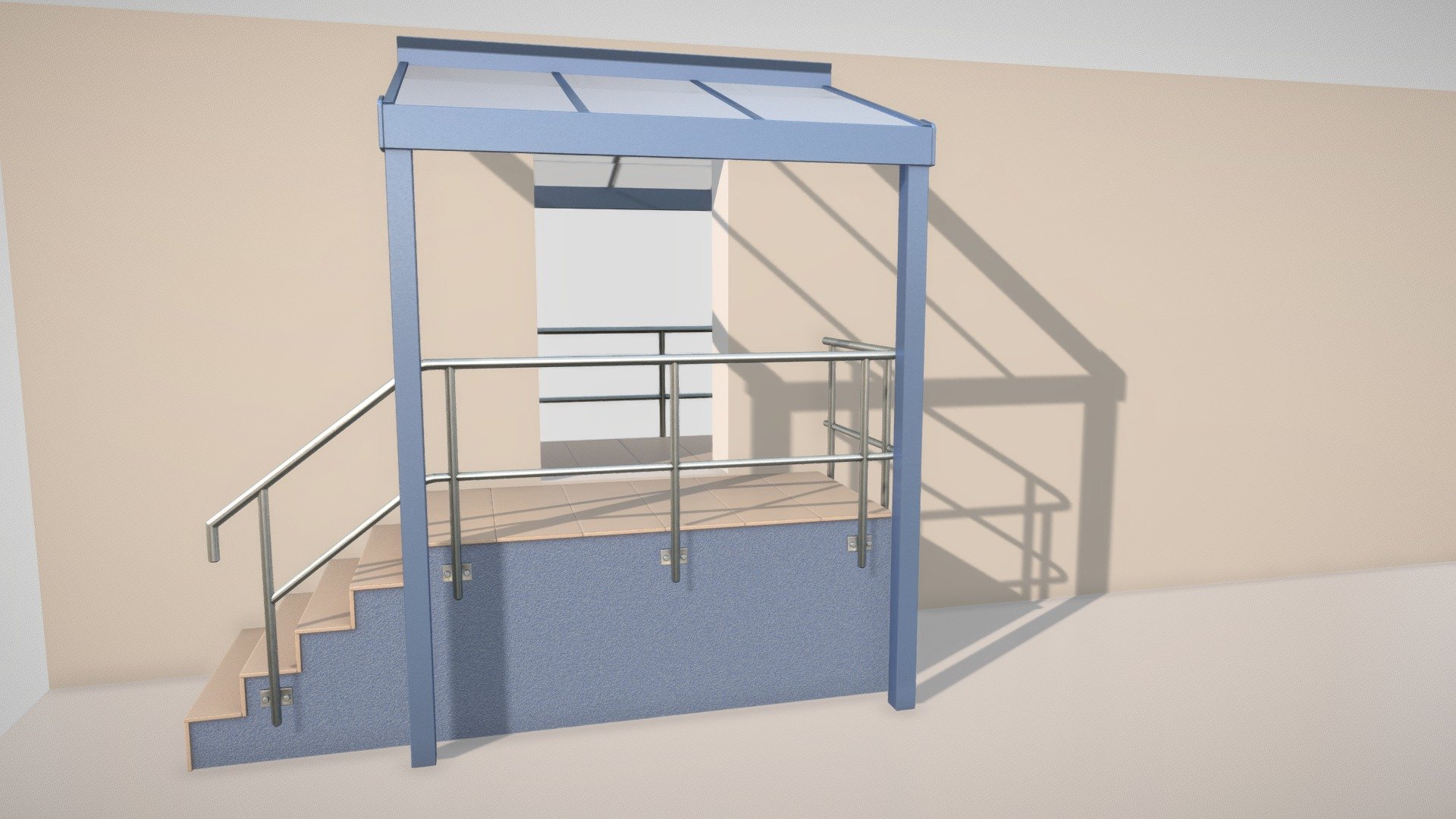 Modular Stairs, Railings and Roof Parts 3d model