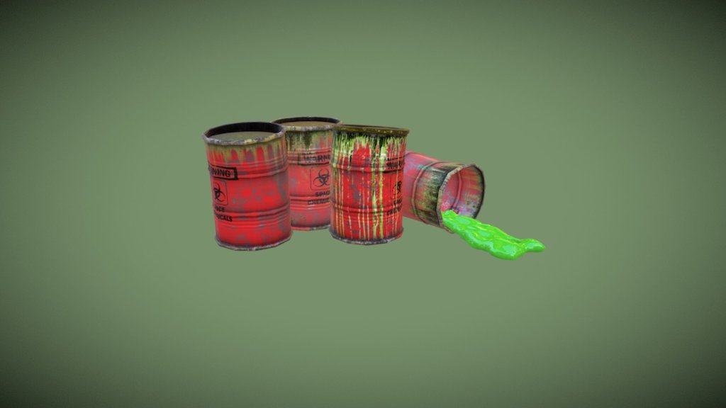 Chemical Barels 3d model