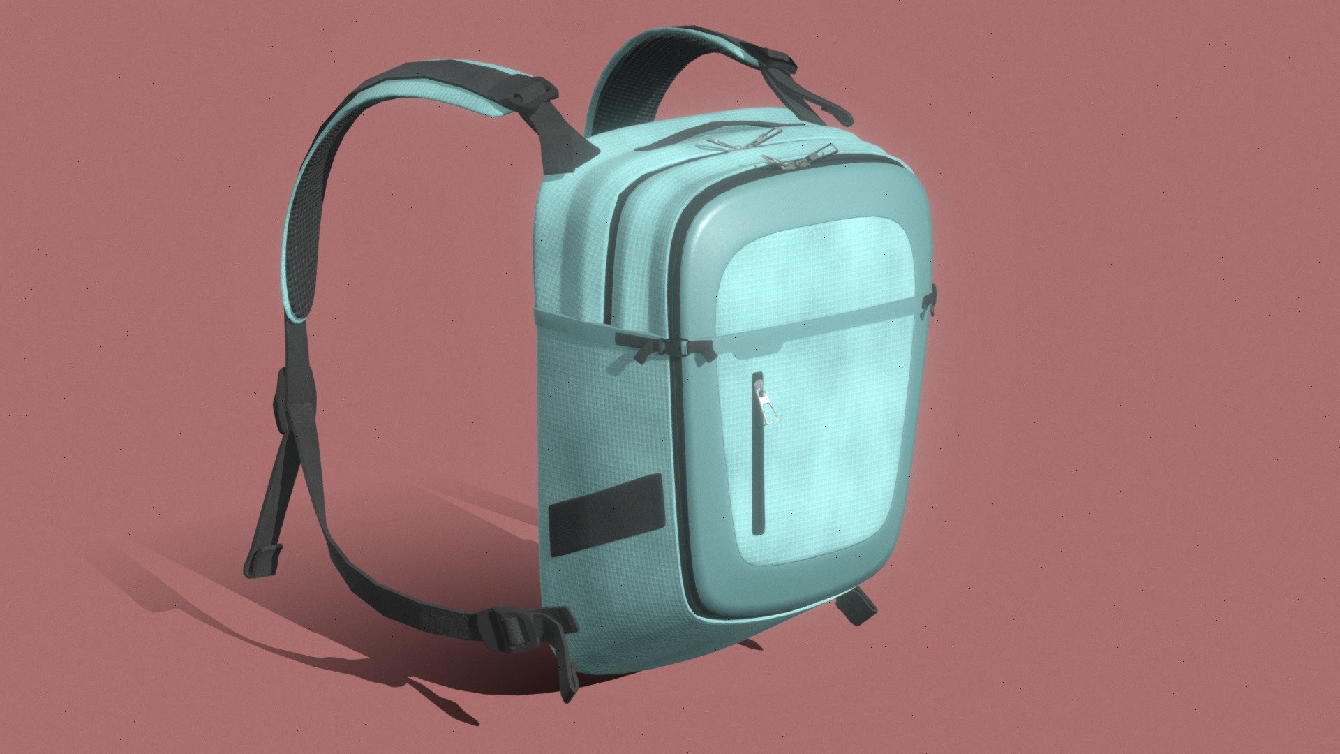 Realistic Blue backpack 3d model