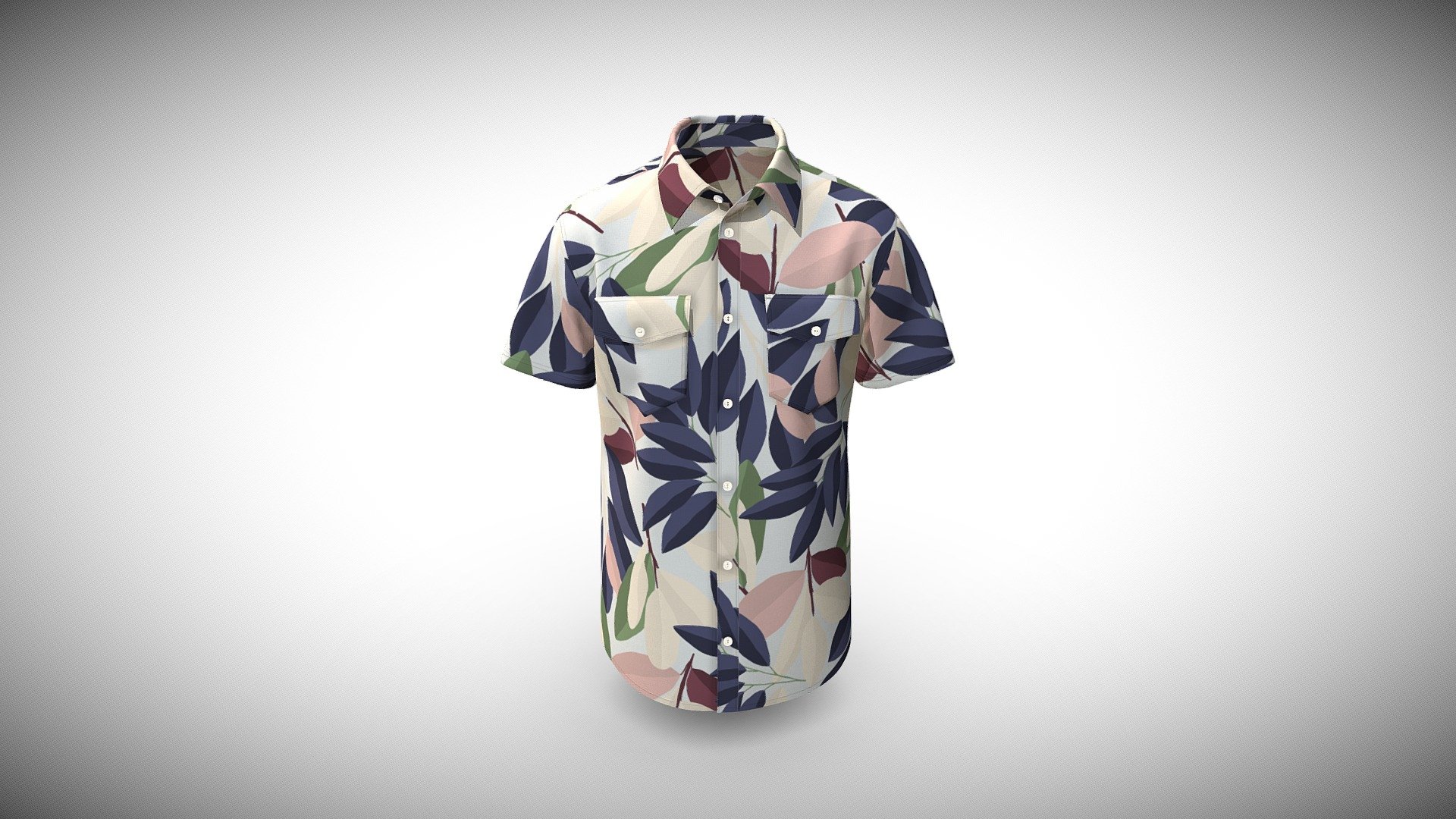 Mens Short Sleeve 3D Shirt Design 3d model