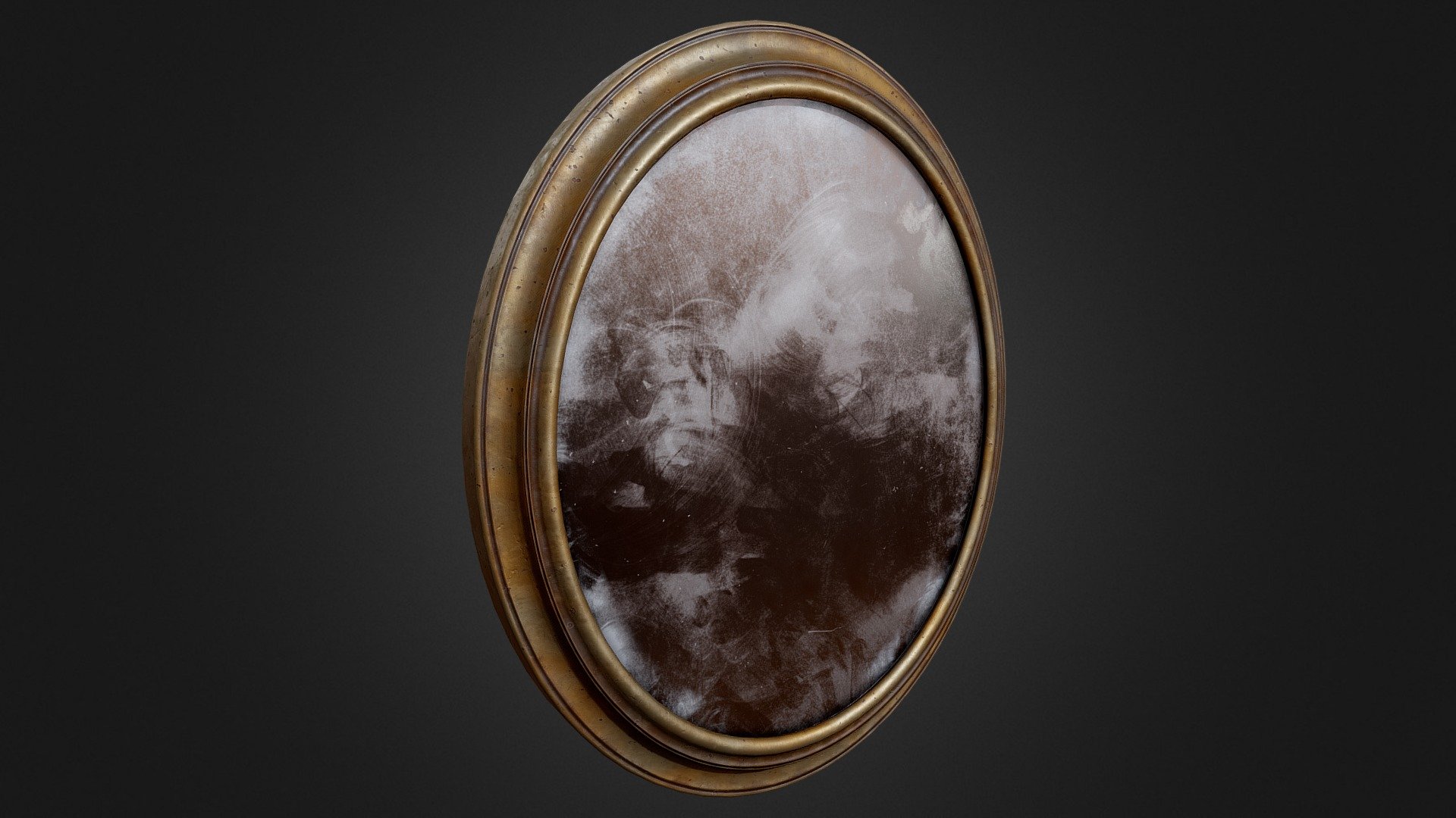 Old Oval Mirror 3d model