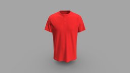 Band Collar Mens Polo T-shirt