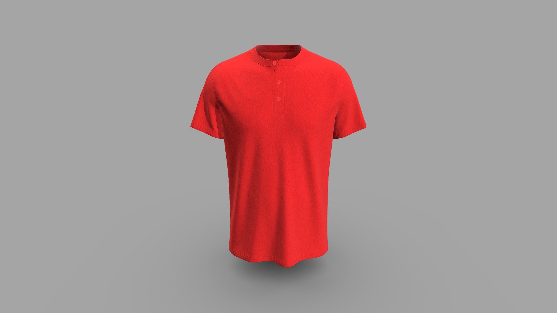 Band Collar Mens Polo T-shirt 3d model