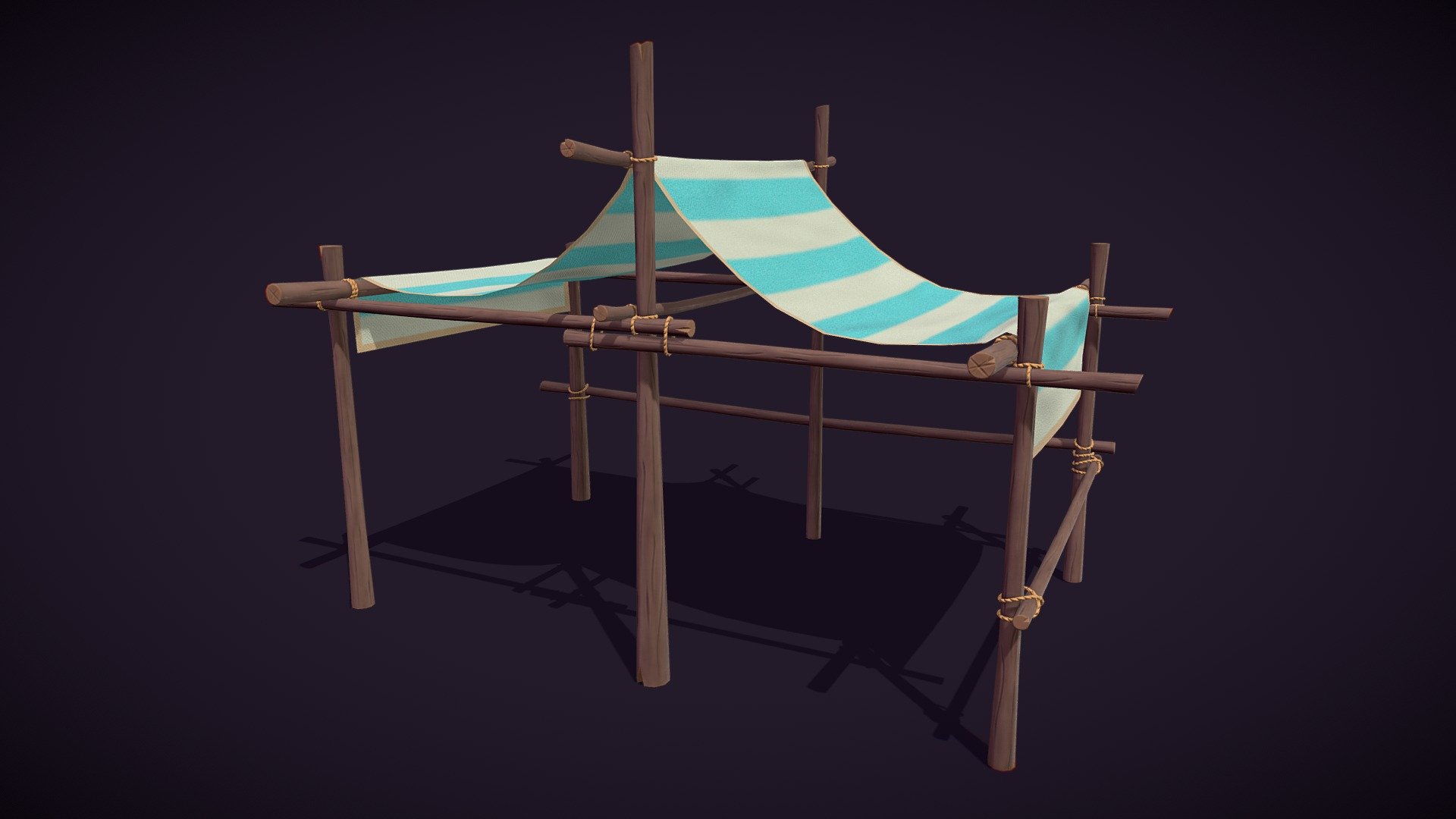 Stylized Medium Market Stall 3d model