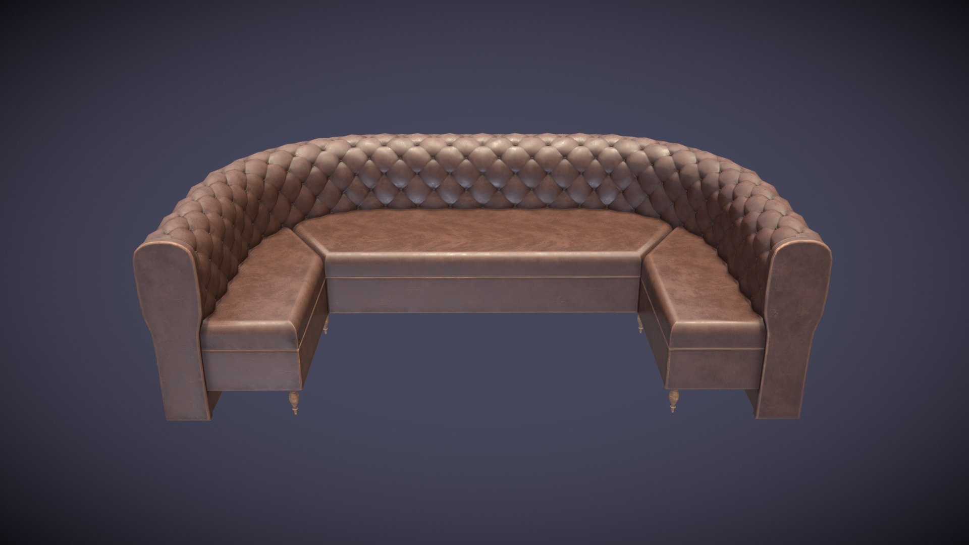 Old leather sofa 3d model