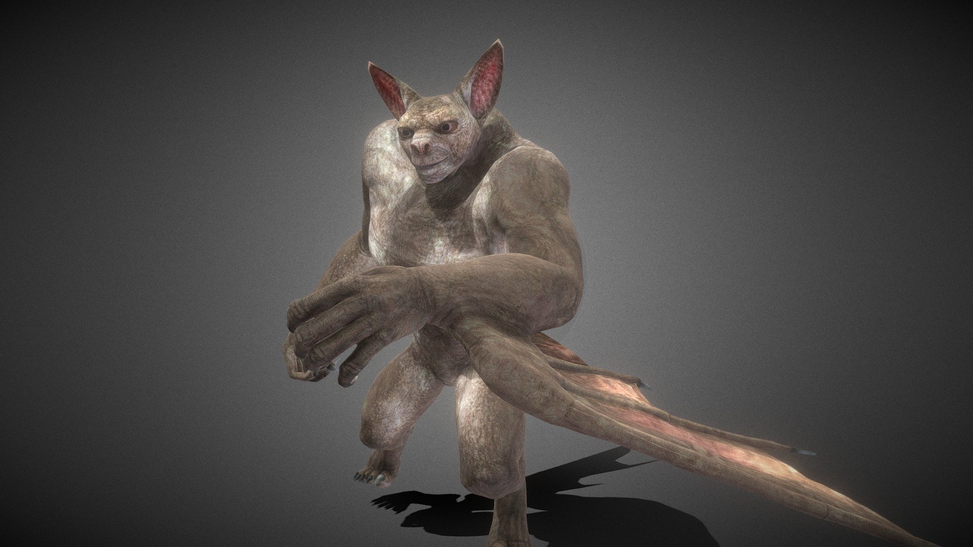 High-detailed Bat Beast full-Rigged and animated 3d model