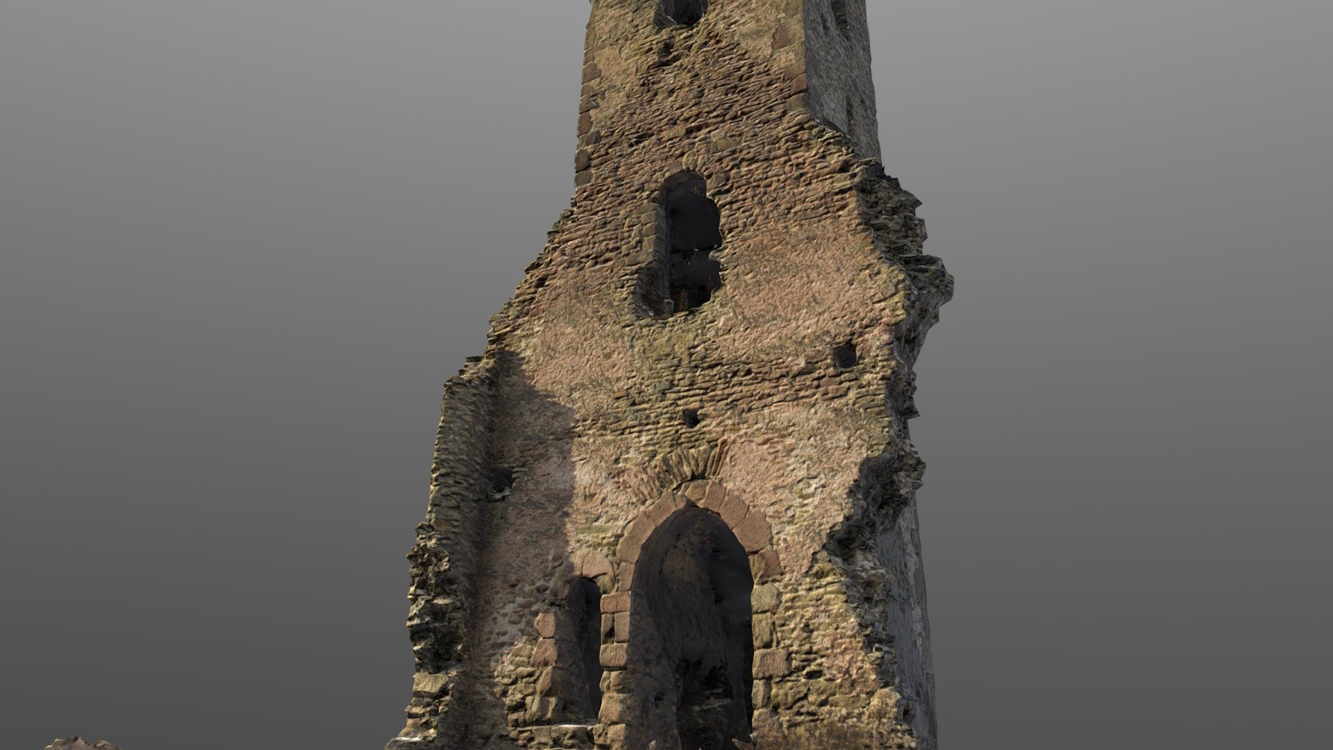 Ruin of the church tower 3d model