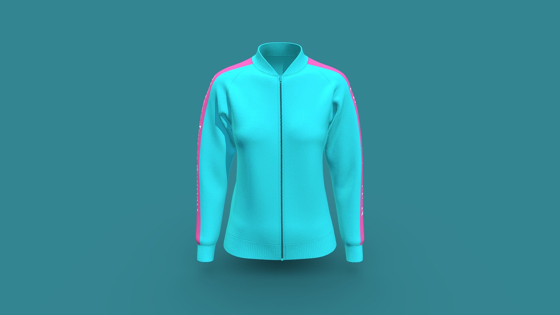 Raglan Fashion Casual Slim Jacket Sky Blue 3d model