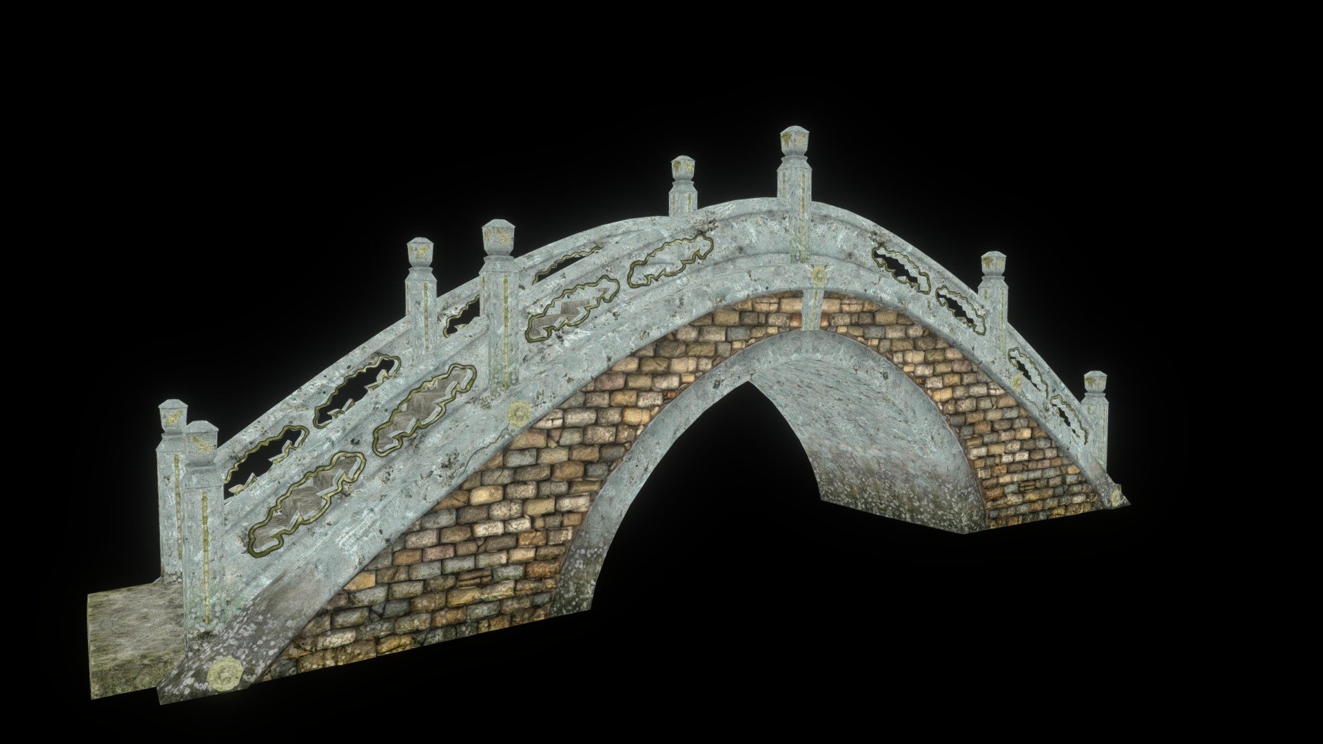 Asian Bridge 3d model