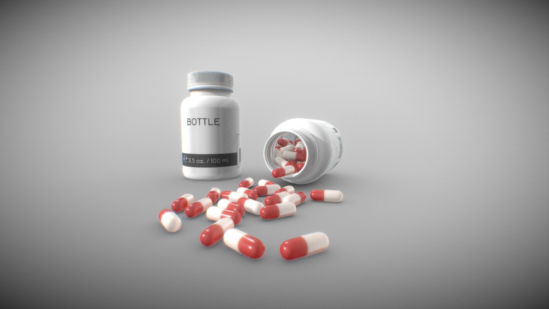 Supplement Bottle with capsules 3d model