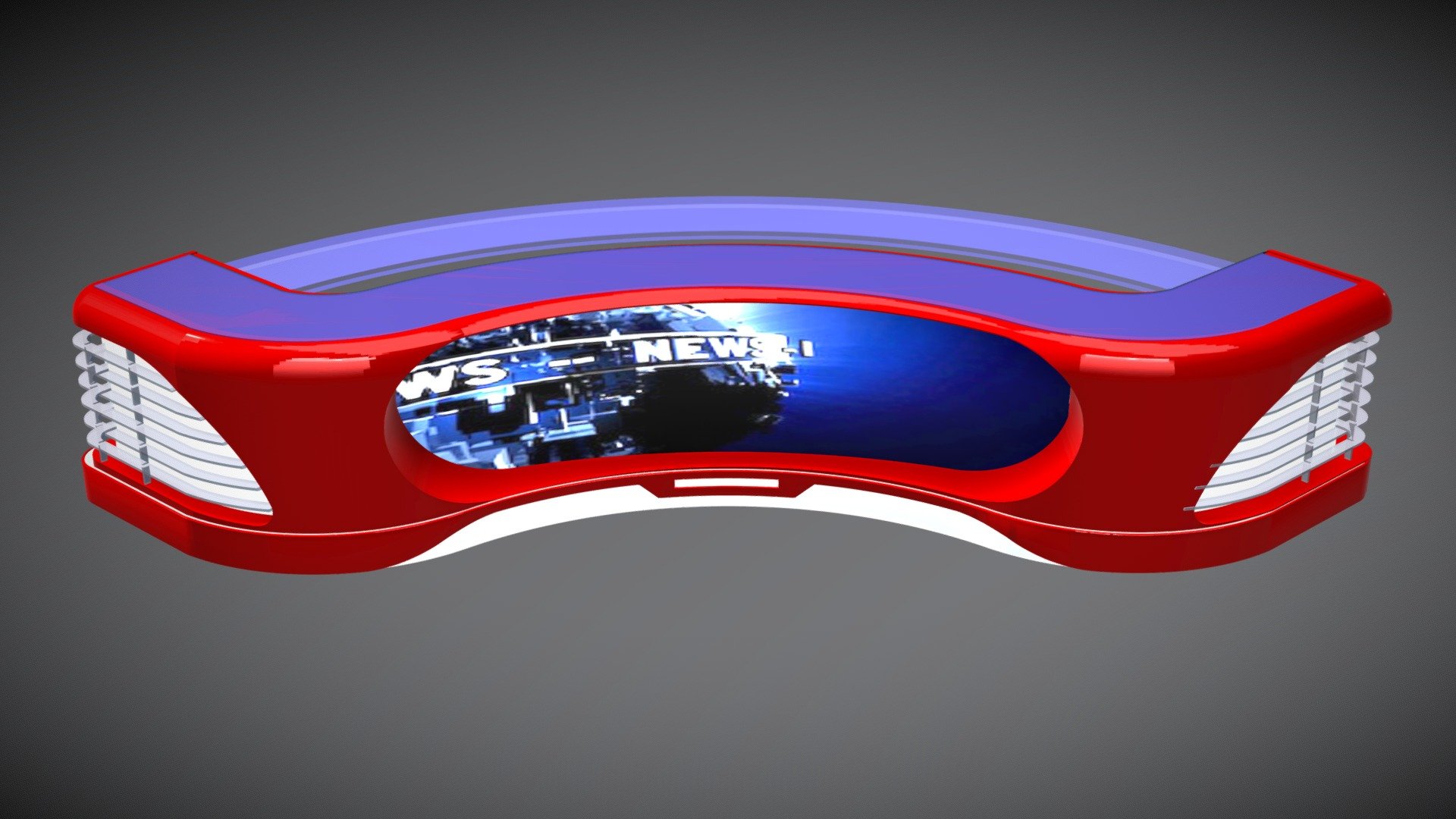 Virtual TV Studio News Desk 1 3d model