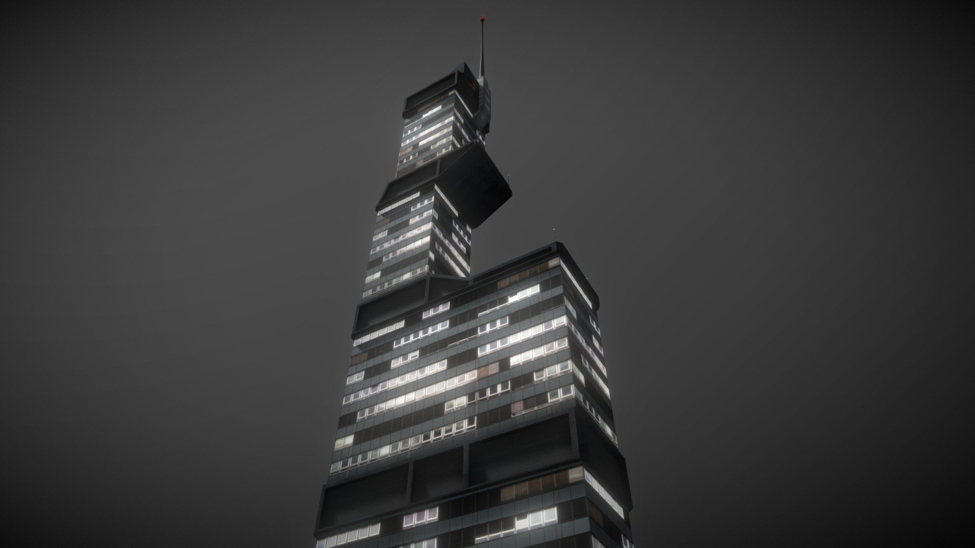 simple HighRise Building 70ties 3d model