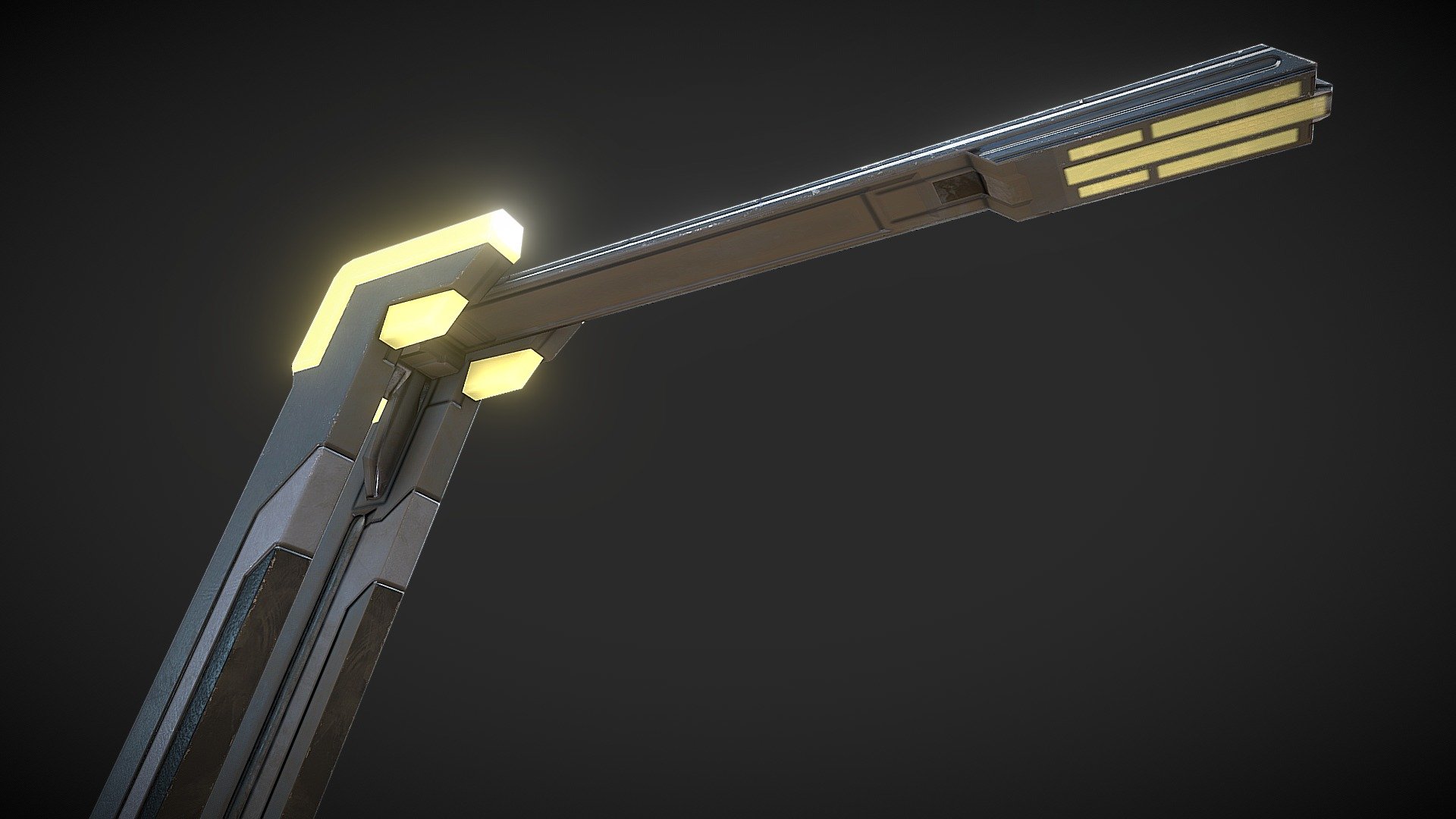 Sci-fi street lamp 3d model