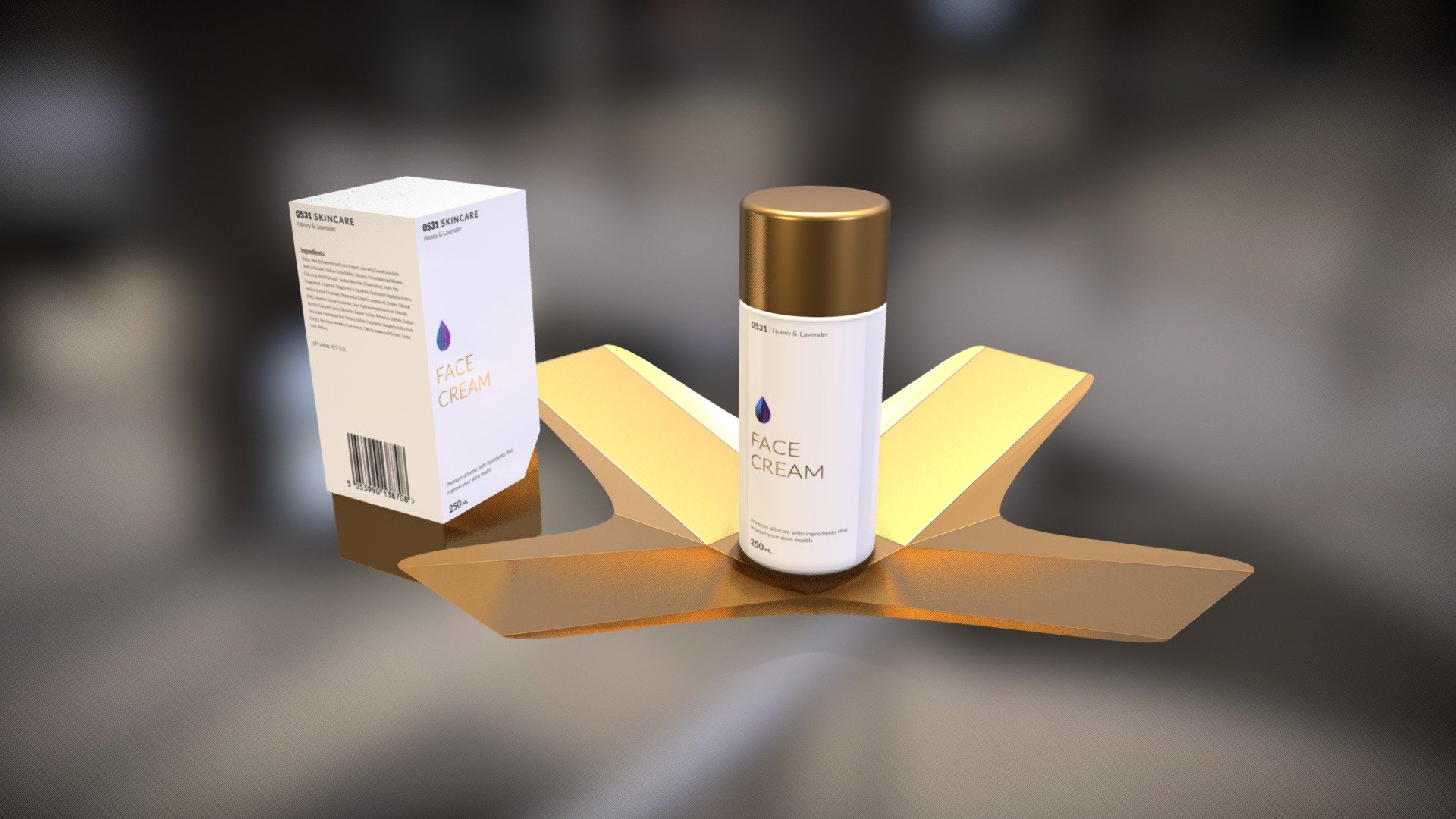 Skincare Face Cream Demo 3d model