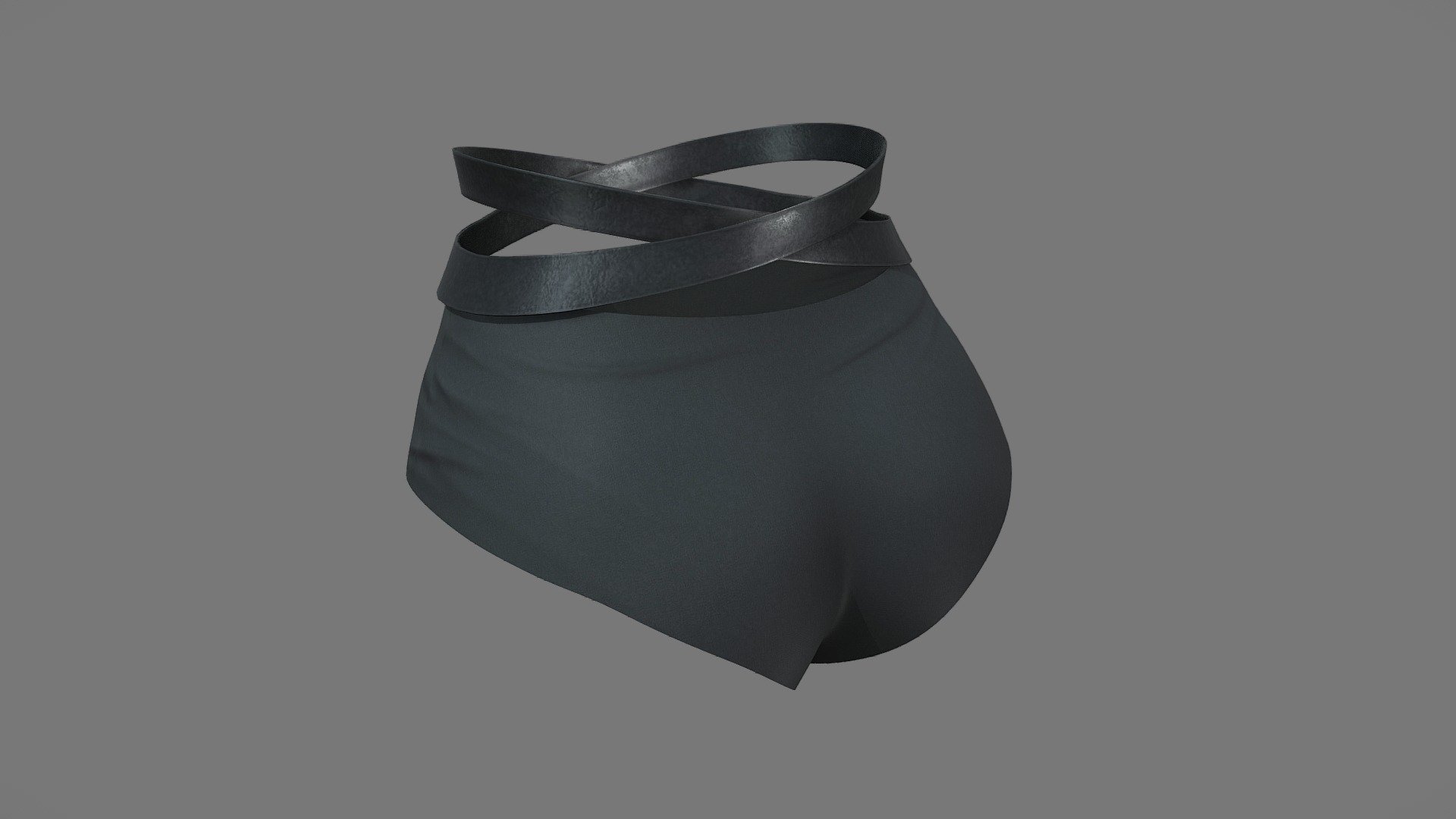 Female Micro Shorts With Wrap Straps 3d model