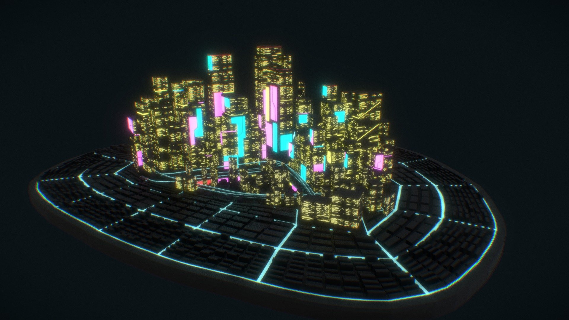 Sci-fi City 3d model