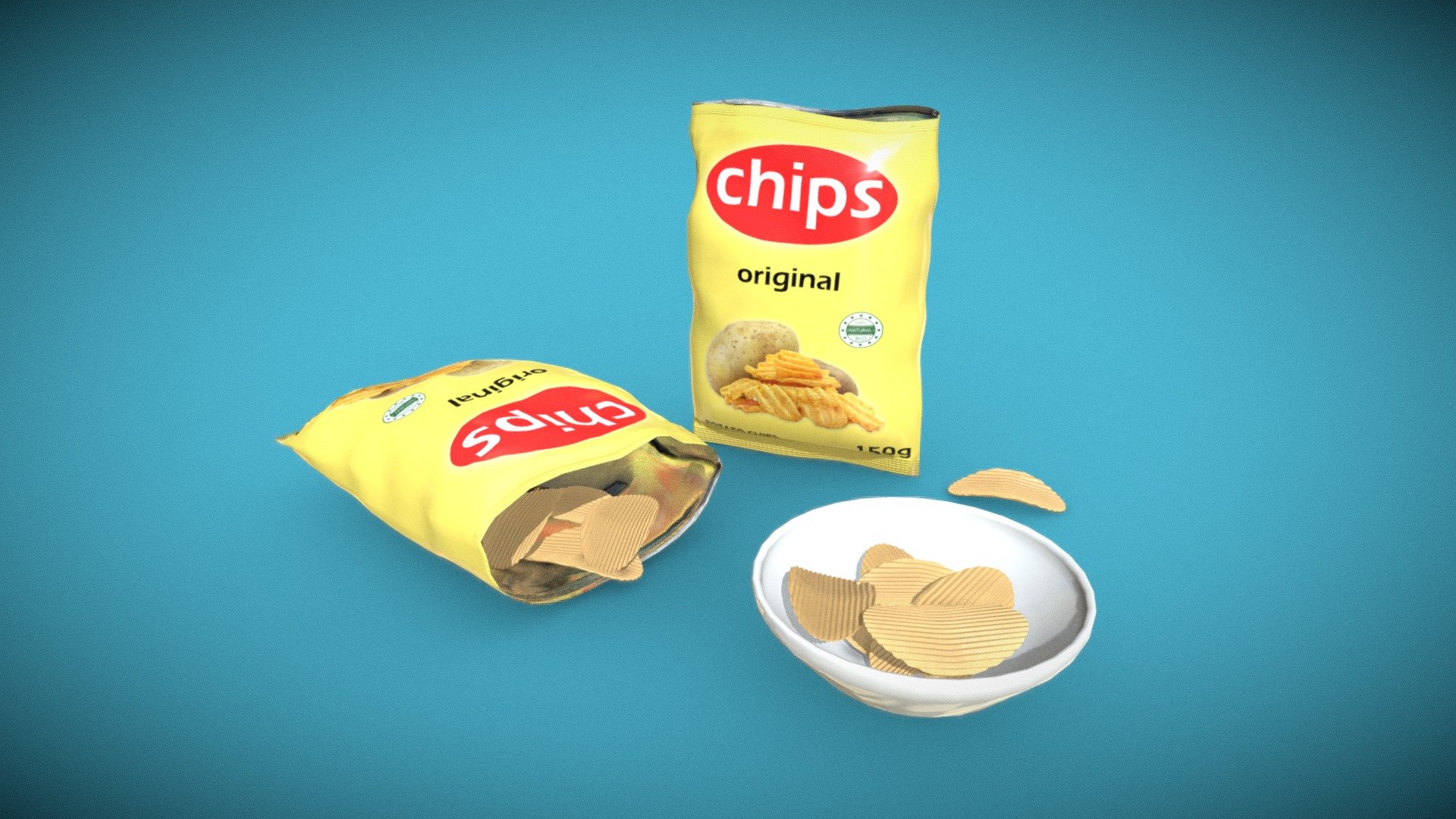 Chips bag 3d model