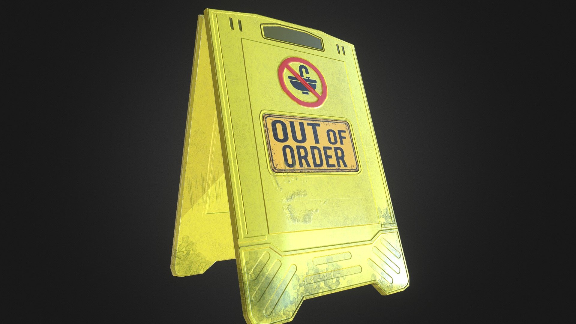 Warning Panel 3d model