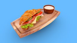 Classic Croissant with ham, tomato, cheese