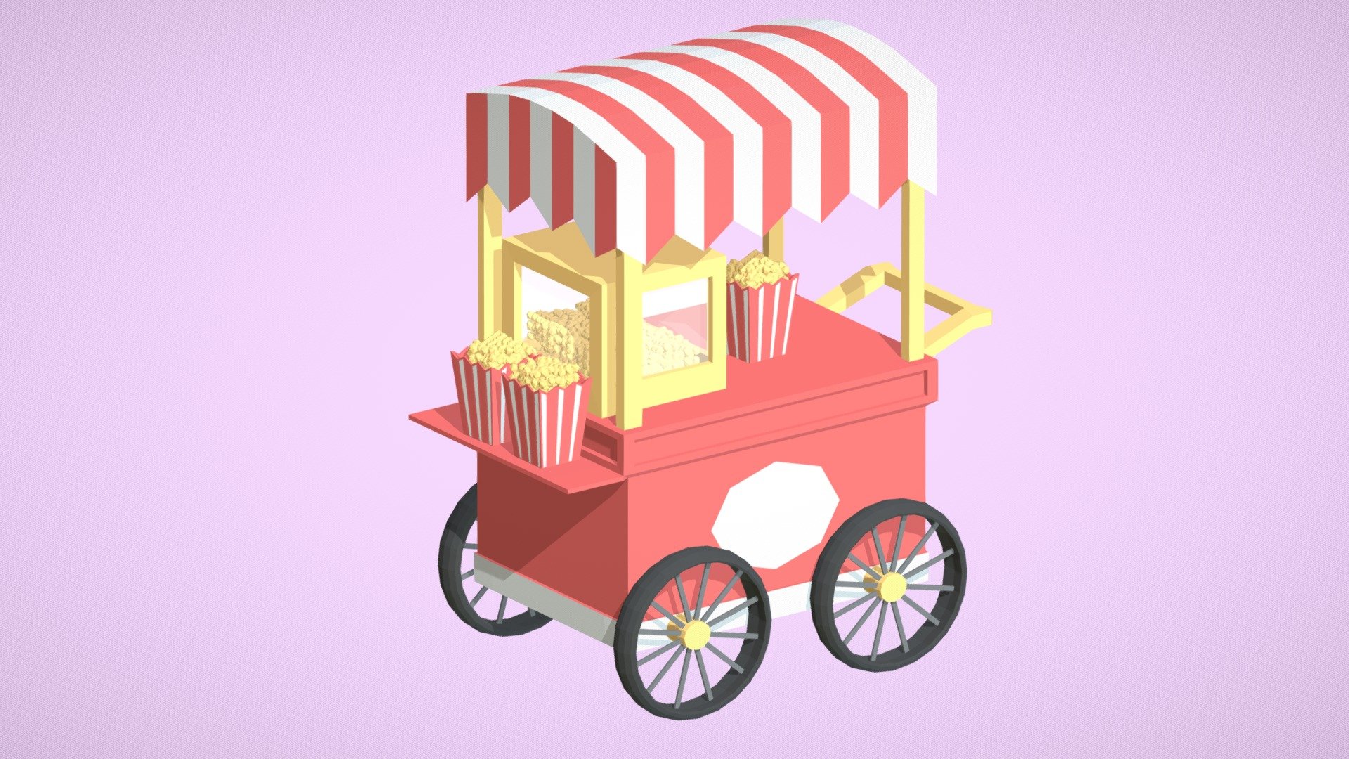 Popcorn Cart 3d model