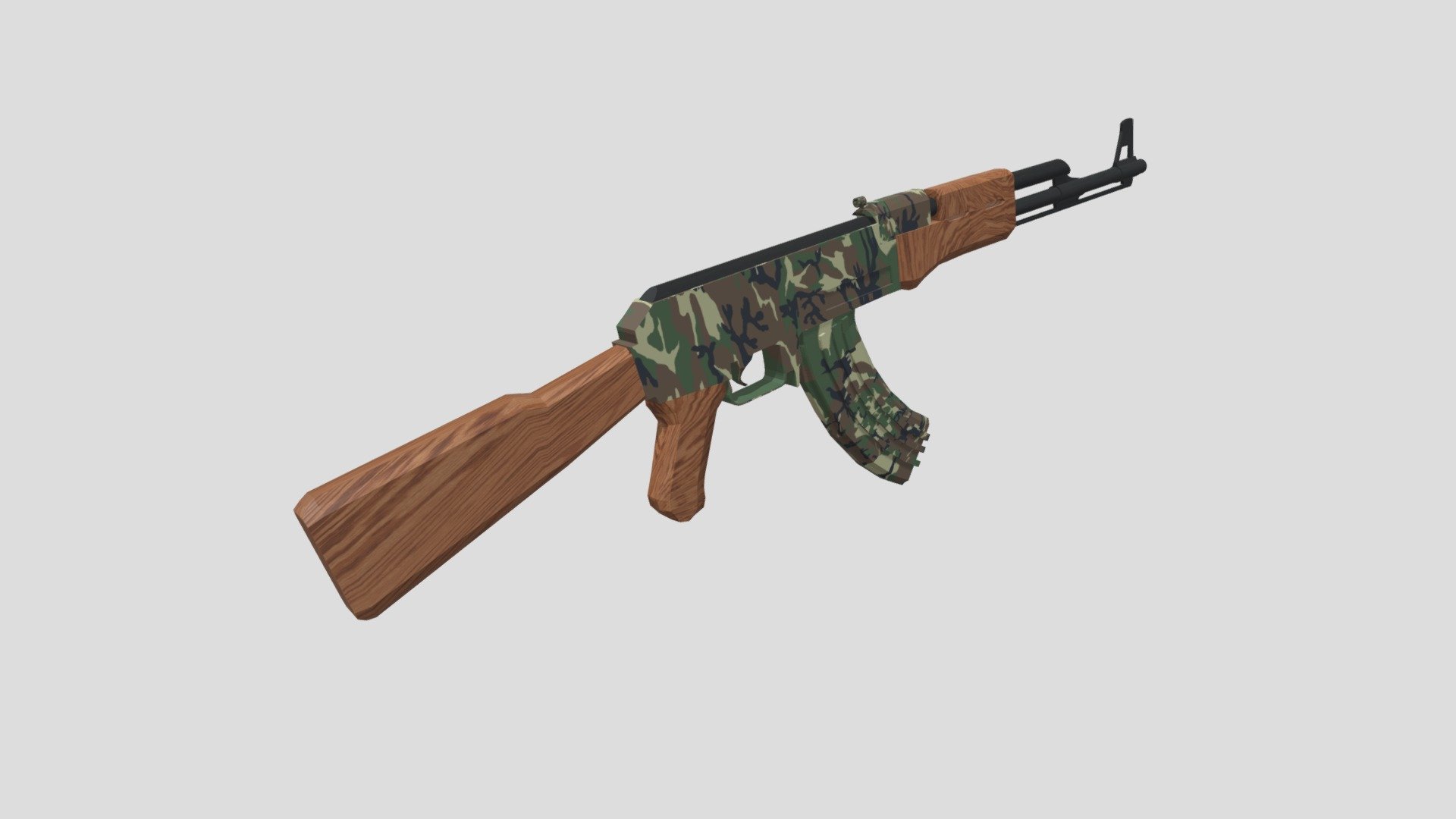 Camouflage AK-47 3d model