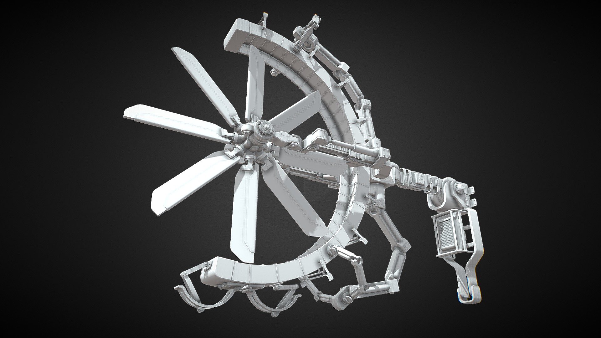 Cyberpunk wind turbine 3d model