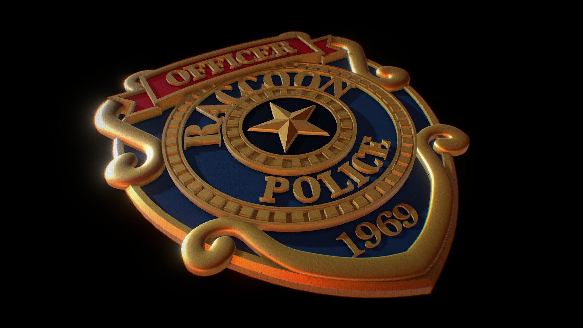 RPD Police Badge RE (print) 3d model