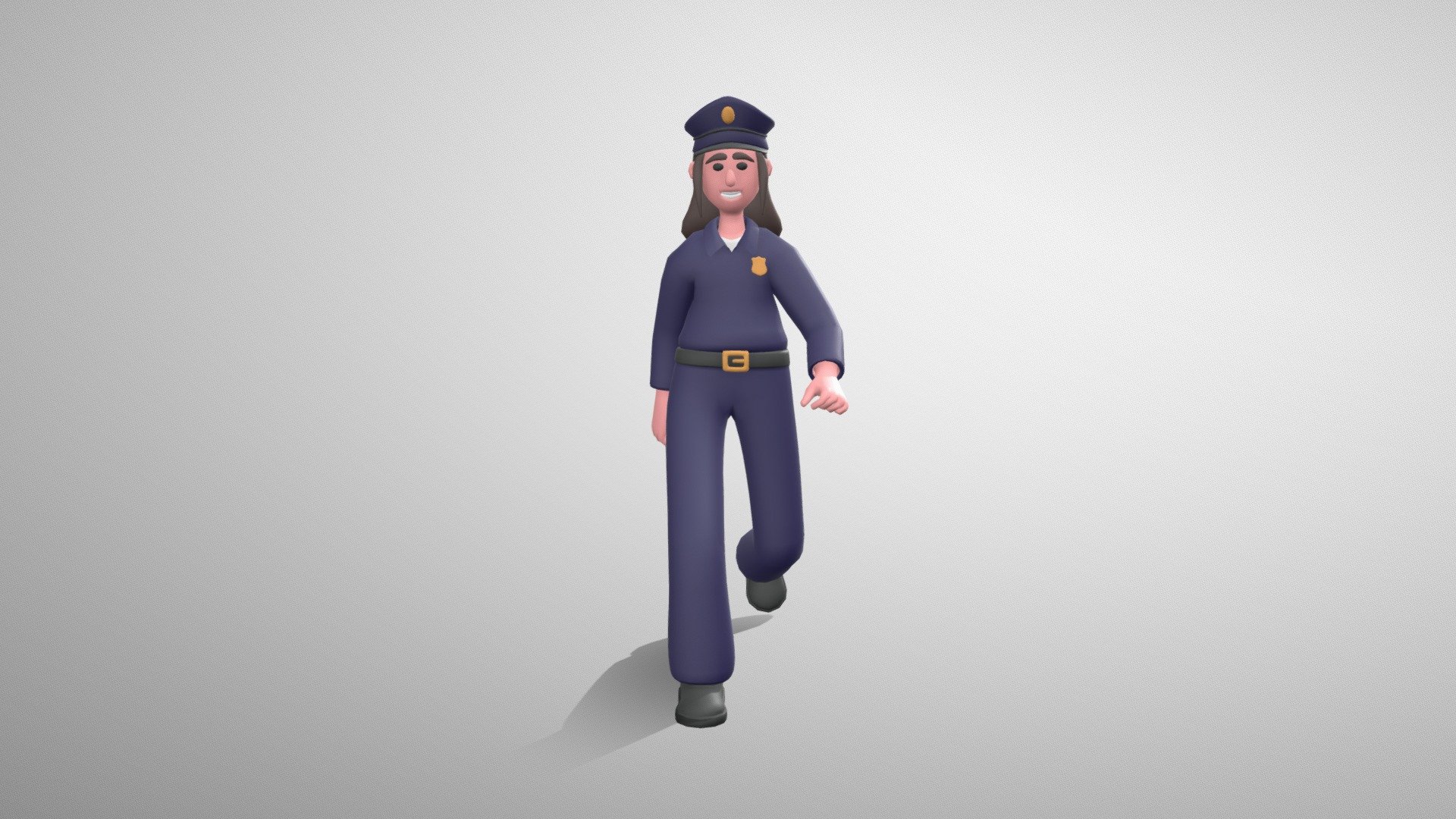 Stylized Girl Police 3d model