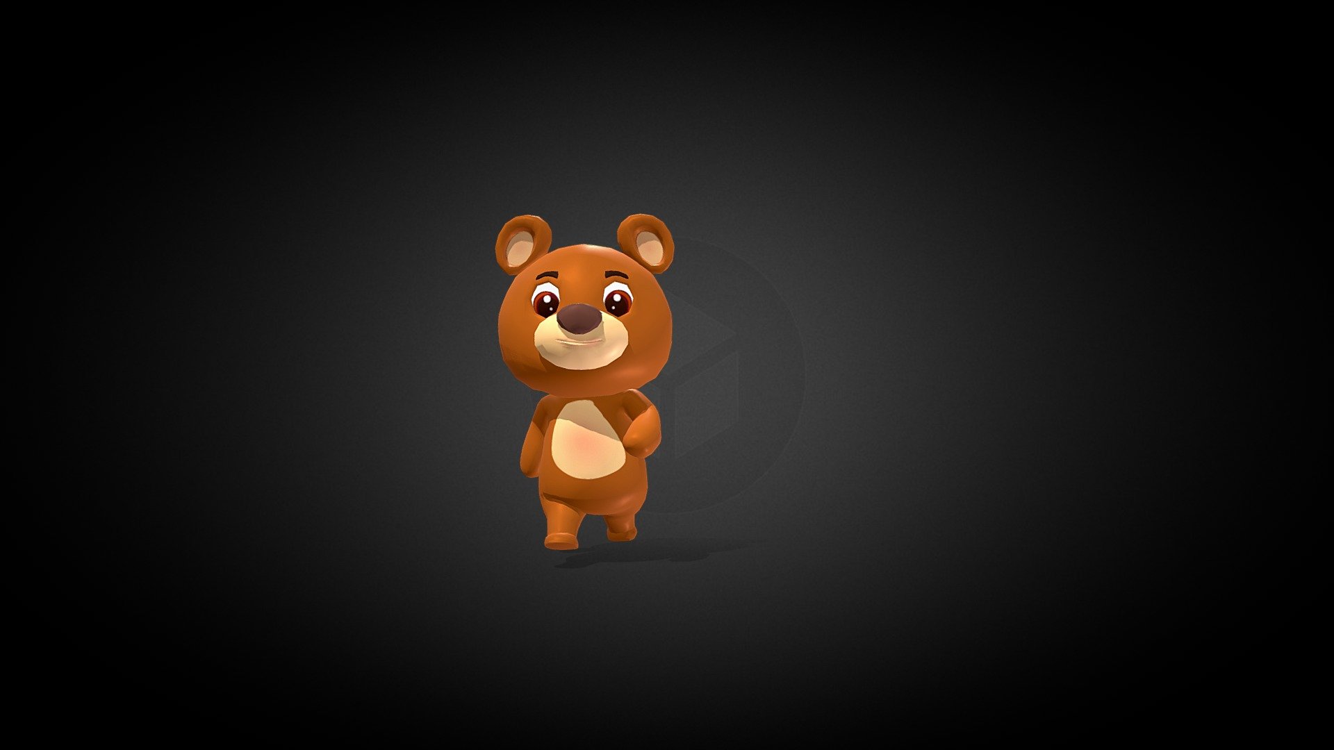 Cartoon Bear Animated 3d model