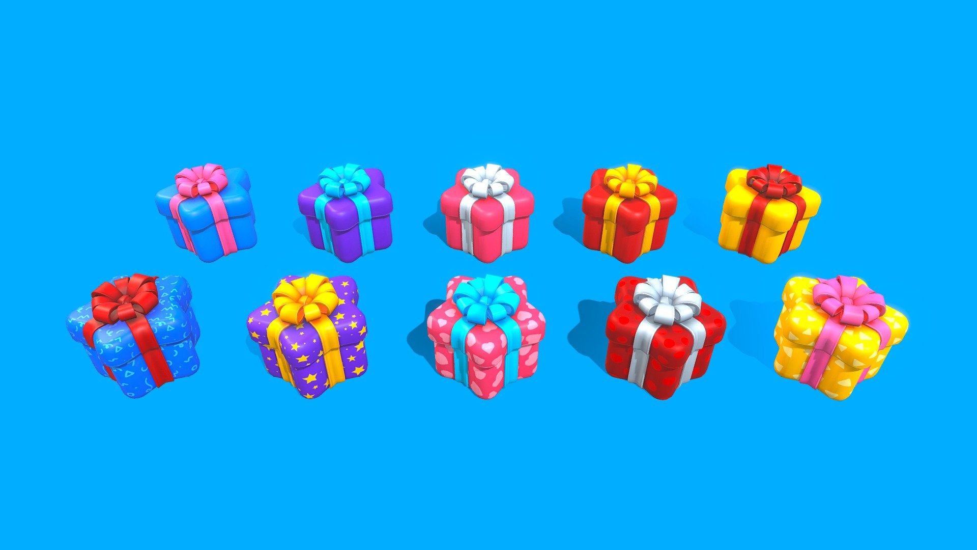 Gift Boxes Star 3d model