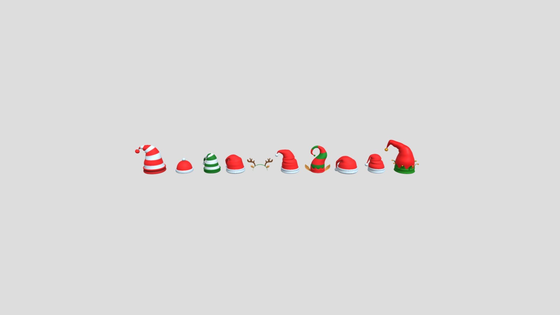 Christmas Hats 3d model