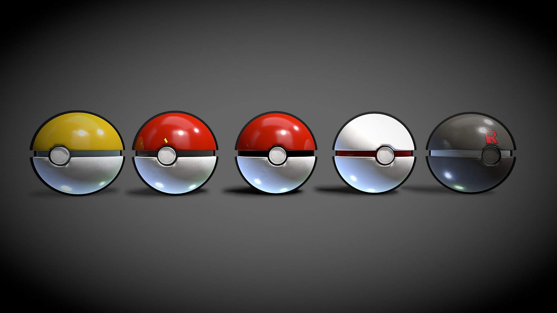 Pokeballs 3d model