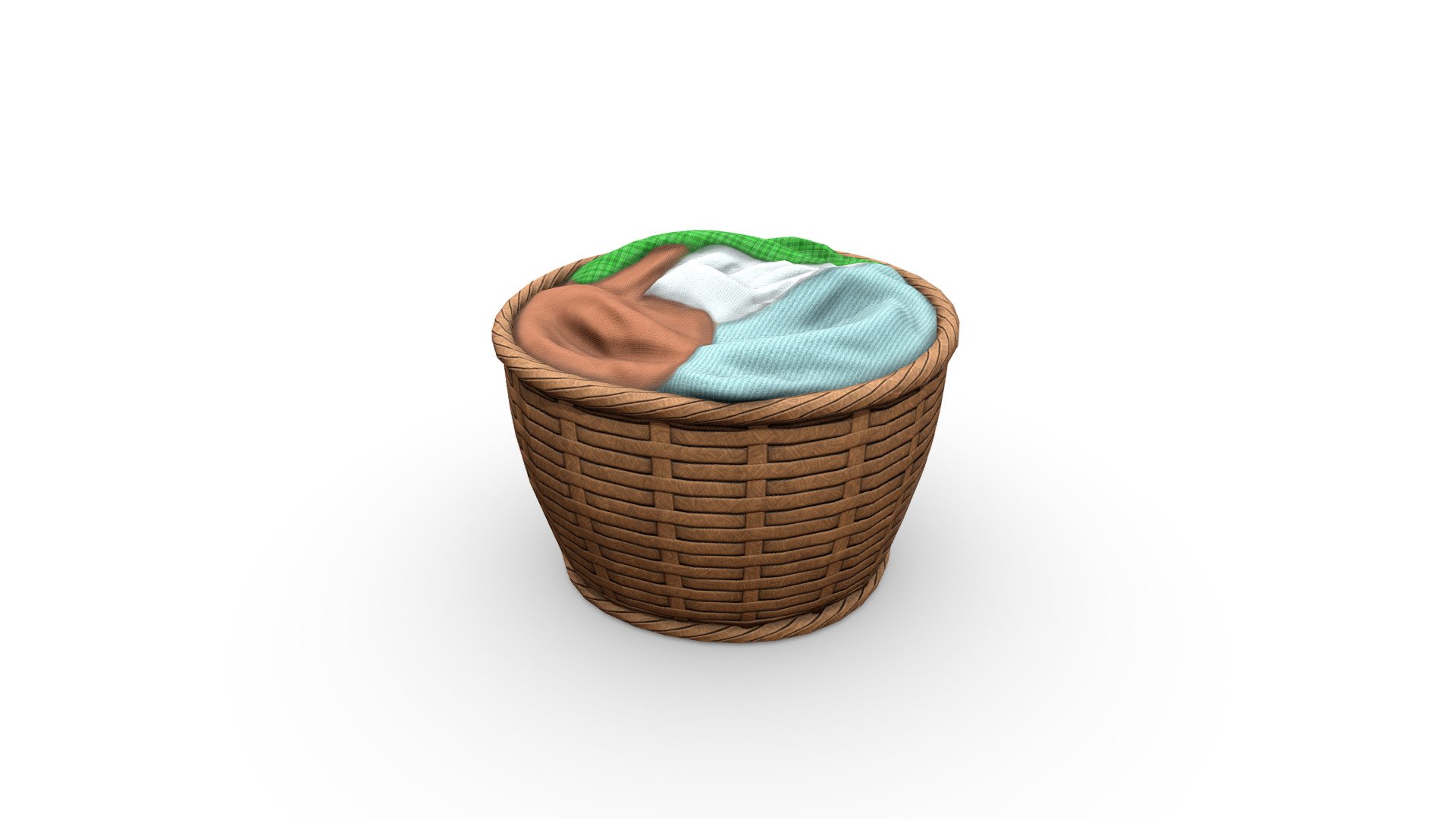 Low Poly Laundry Basket 3d model