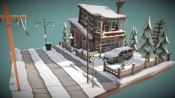 Low Poly Winter Scene