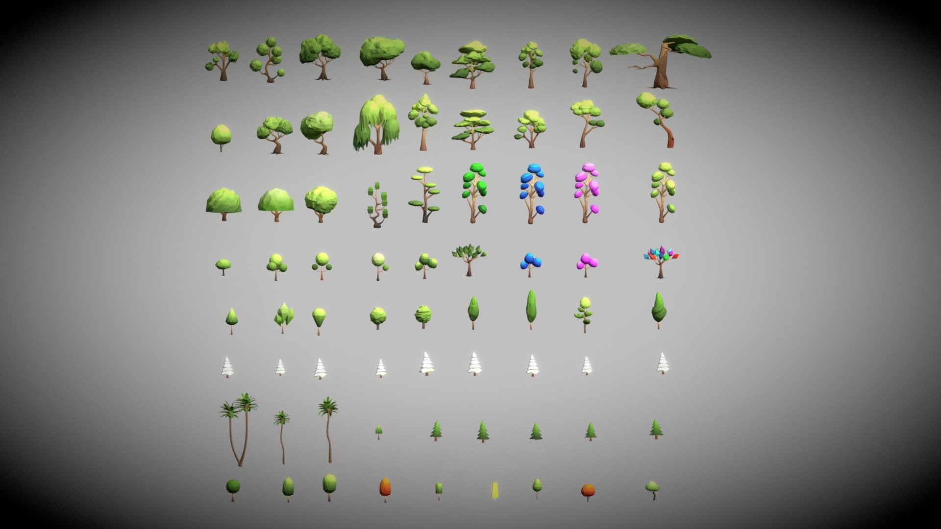 Tree Low Poly Pack 3d model