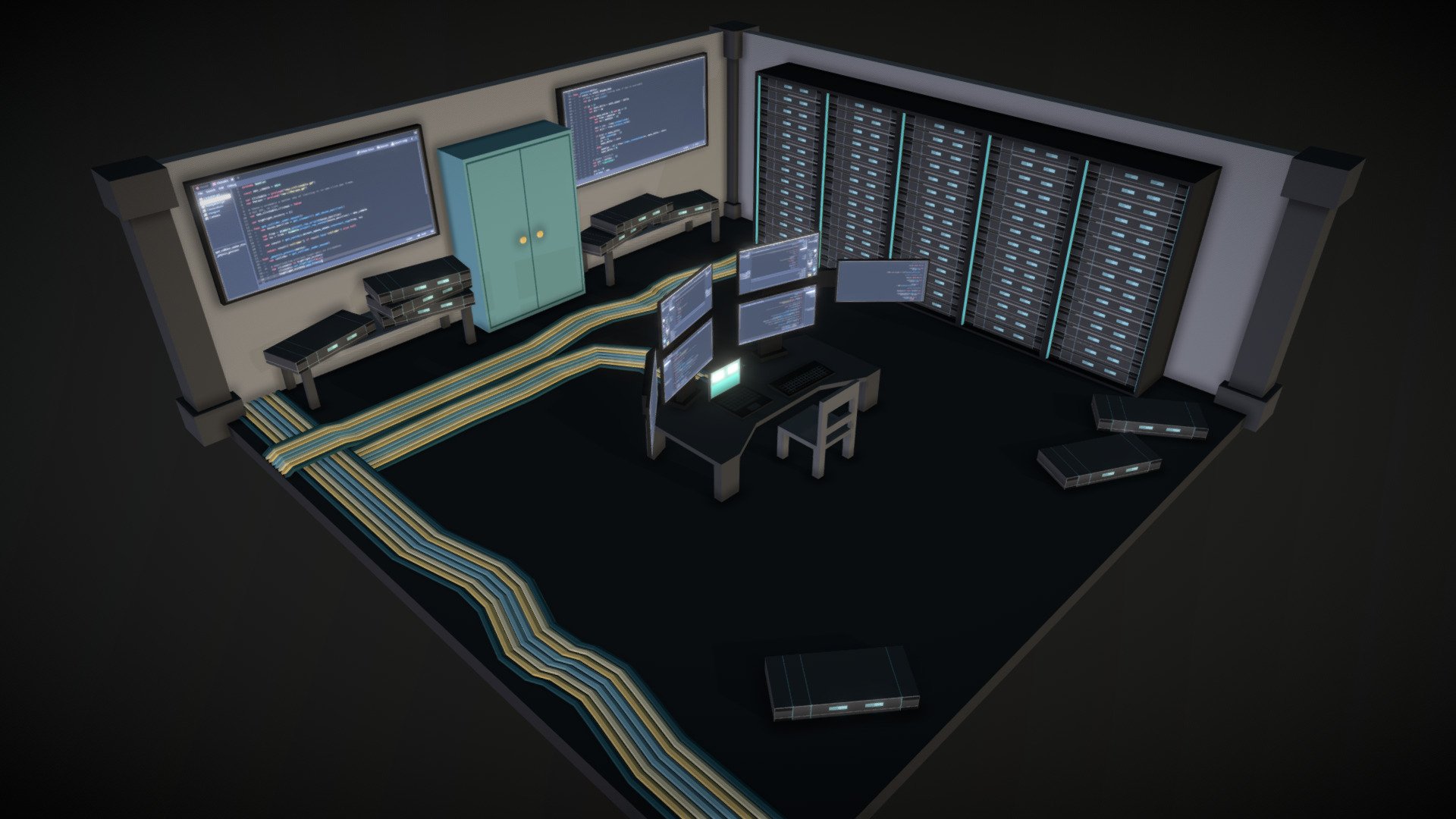 Hidden Server Room 3d model