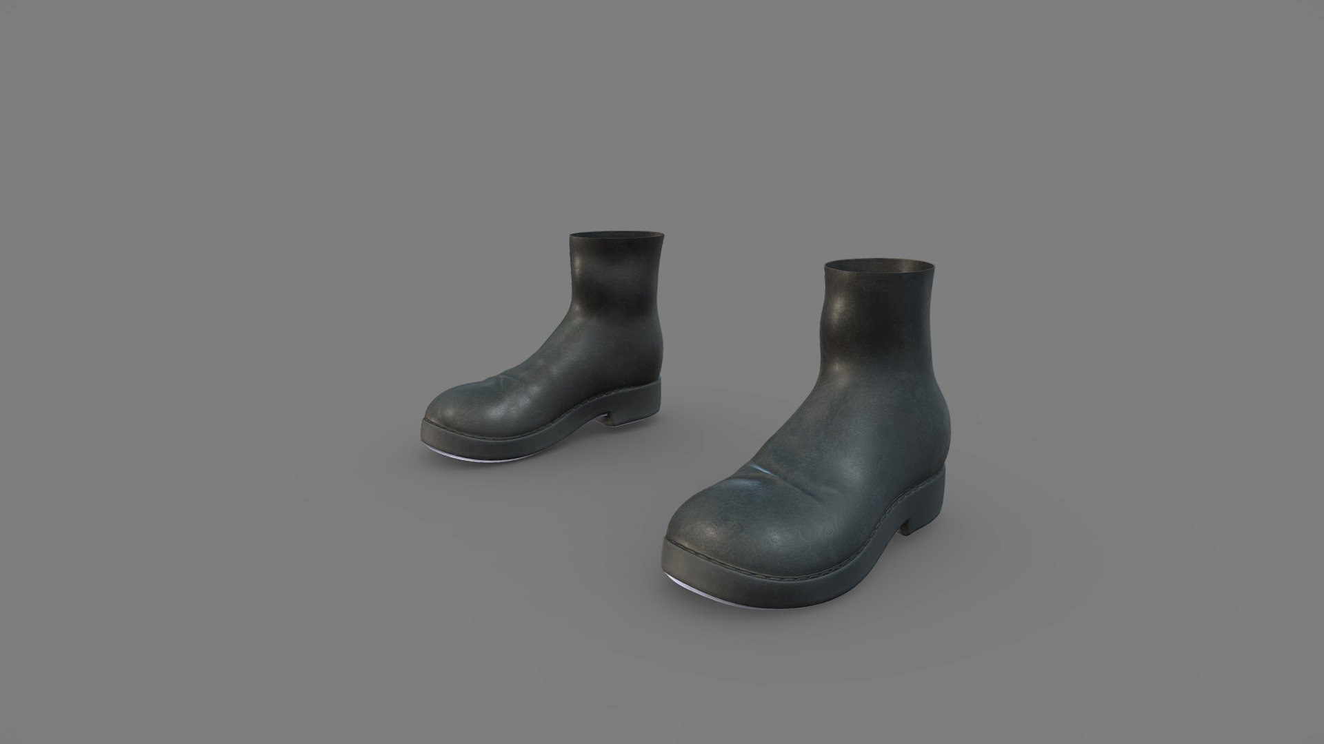 Black Ankle Boots 3d model