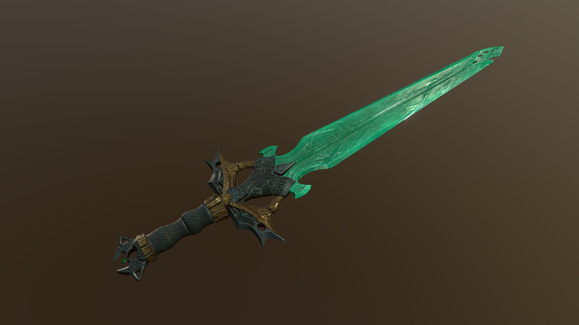 Green Dragon Sword-Skyrim 3d model