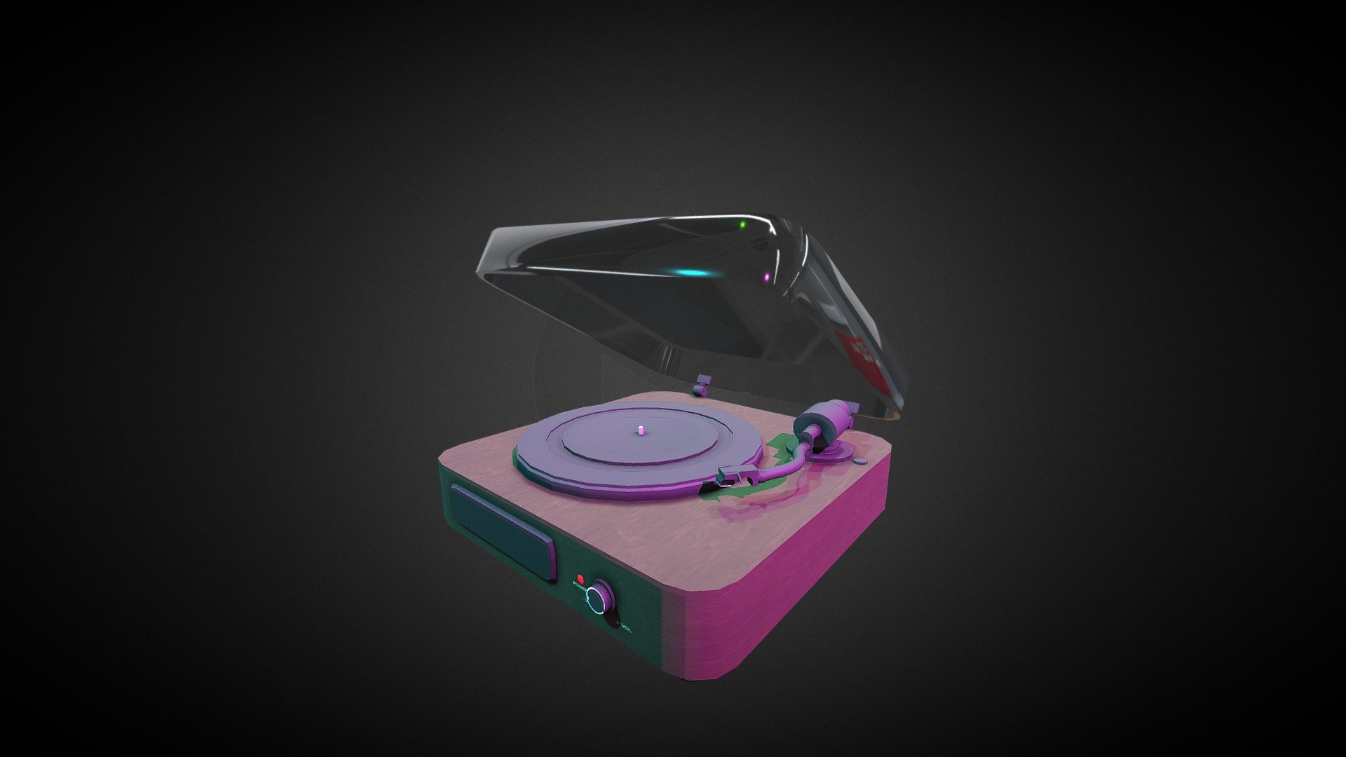 Wooden Record Player 3d model