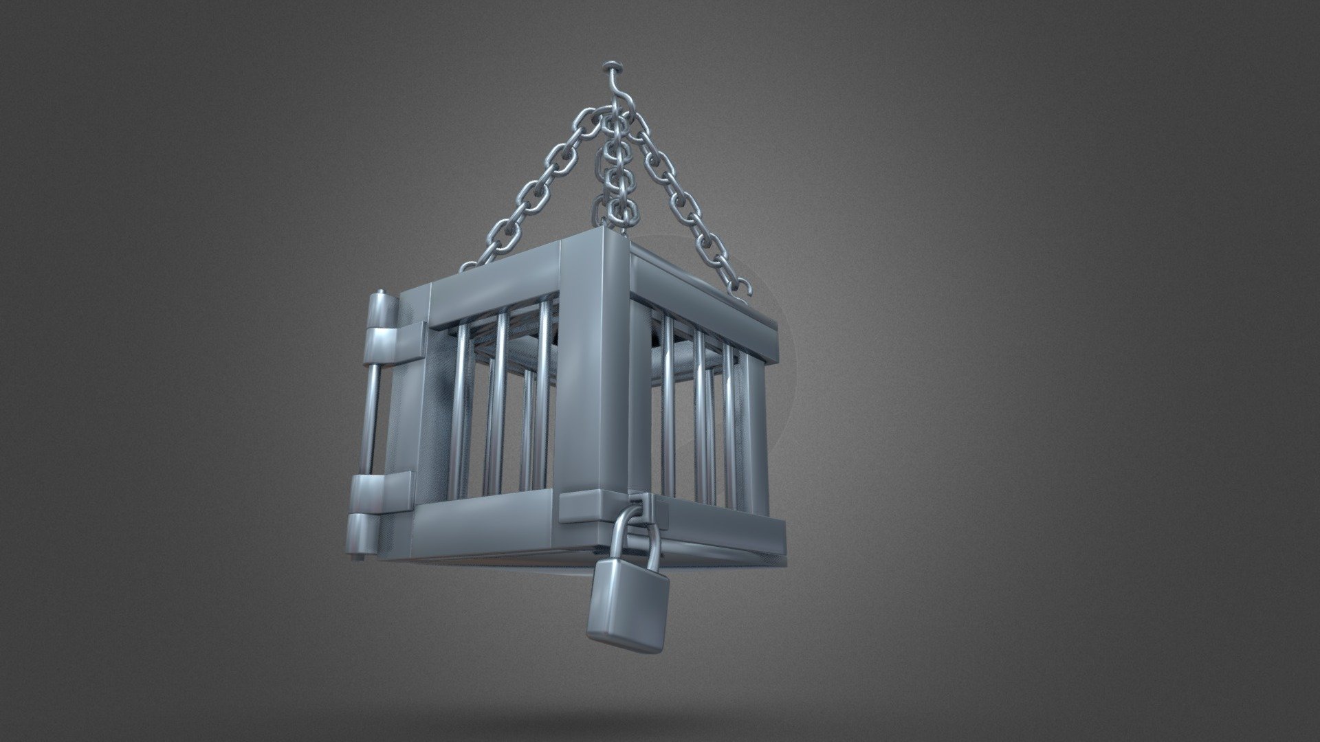 Low Poly Cartoon Cage 3d model