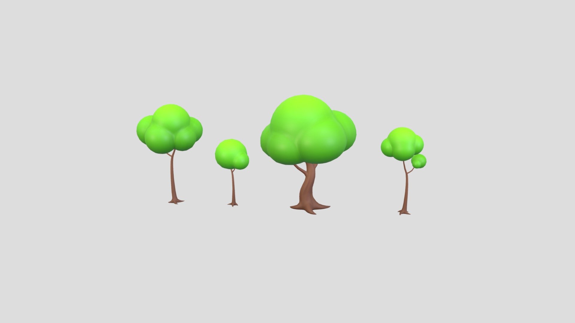 Pack013 Cartoon Tree 3d model