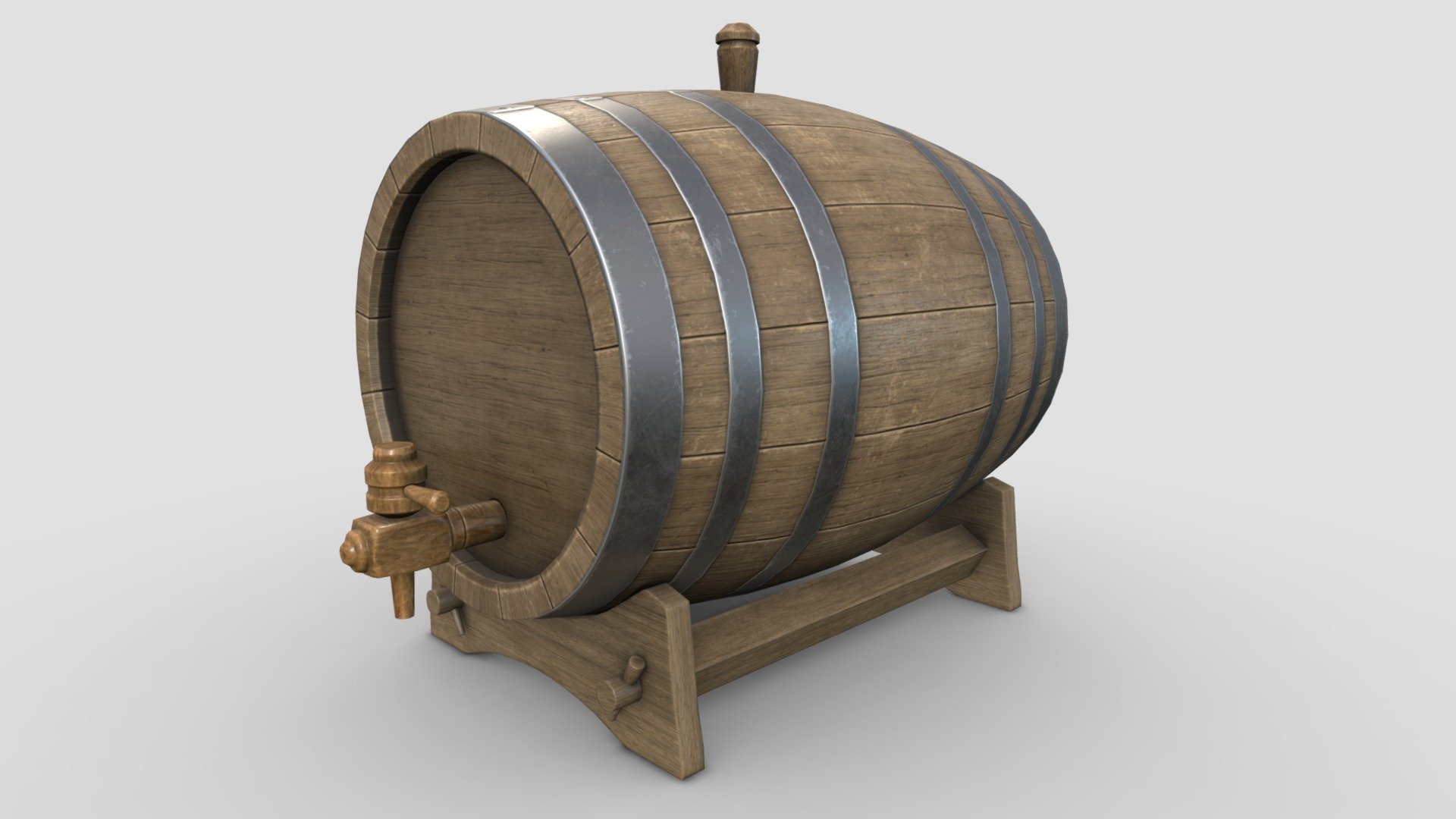 Oak Barrel 3d model