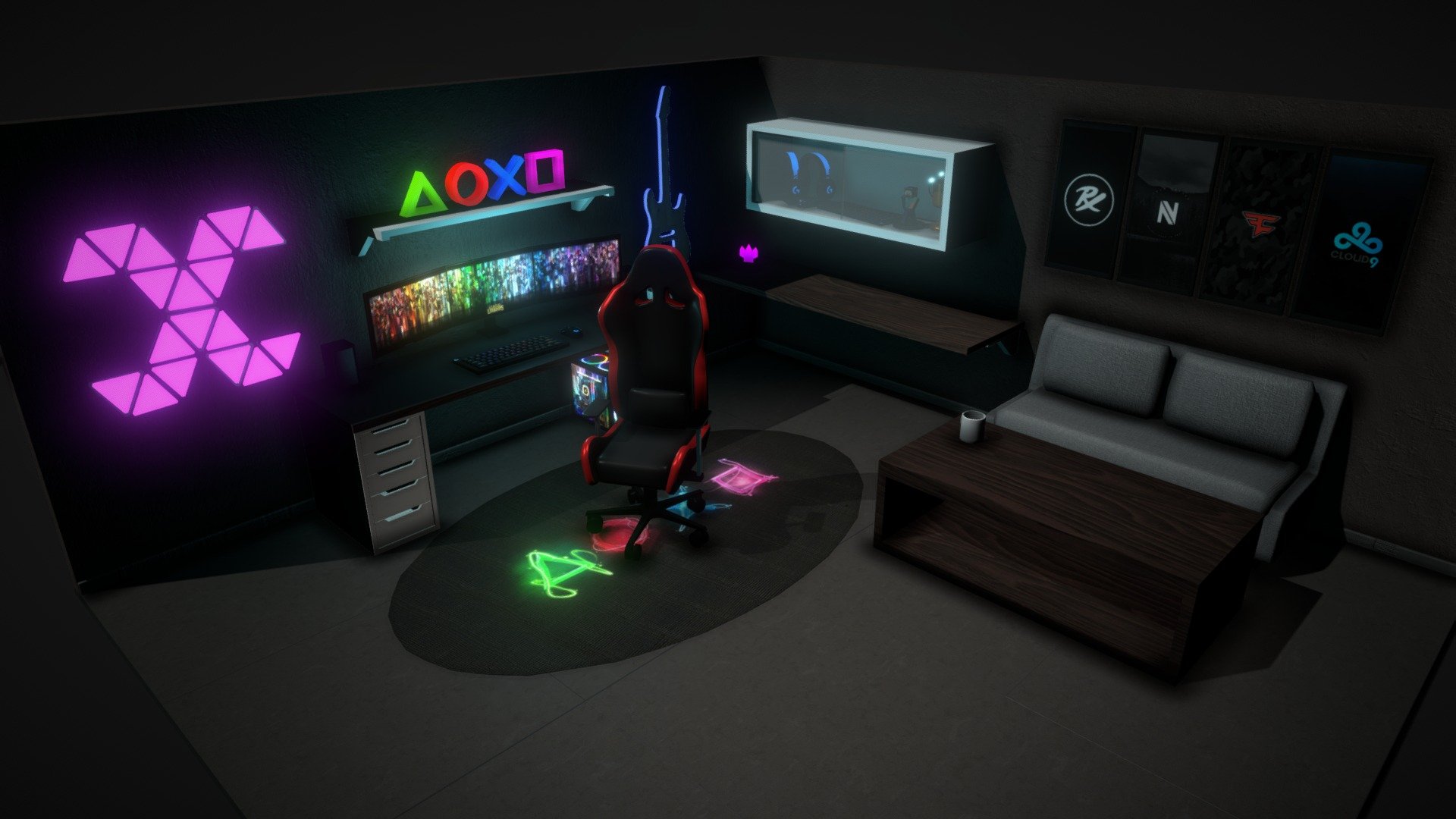 Gaming Room 3d model