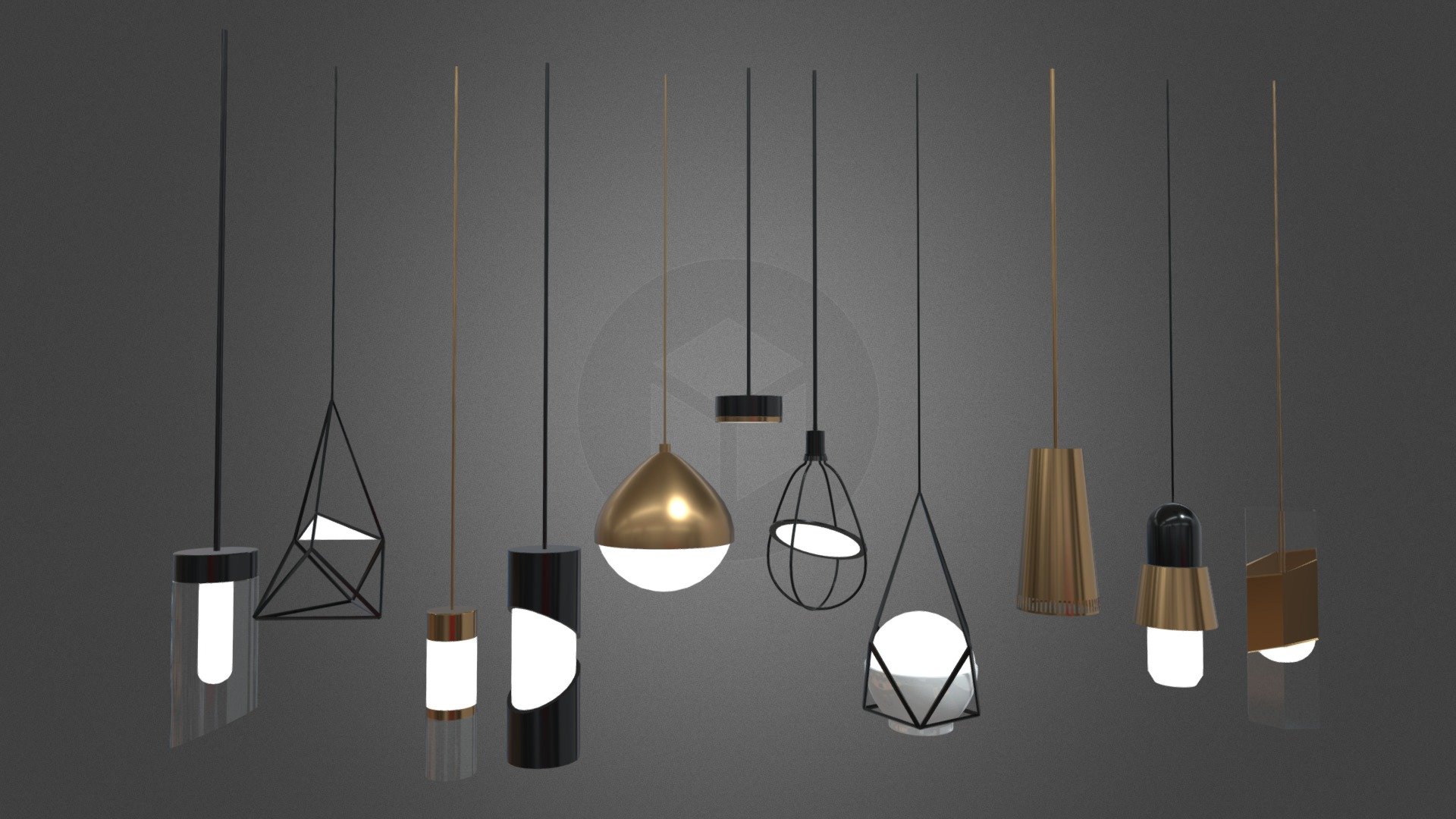 Modern lamps 3d model